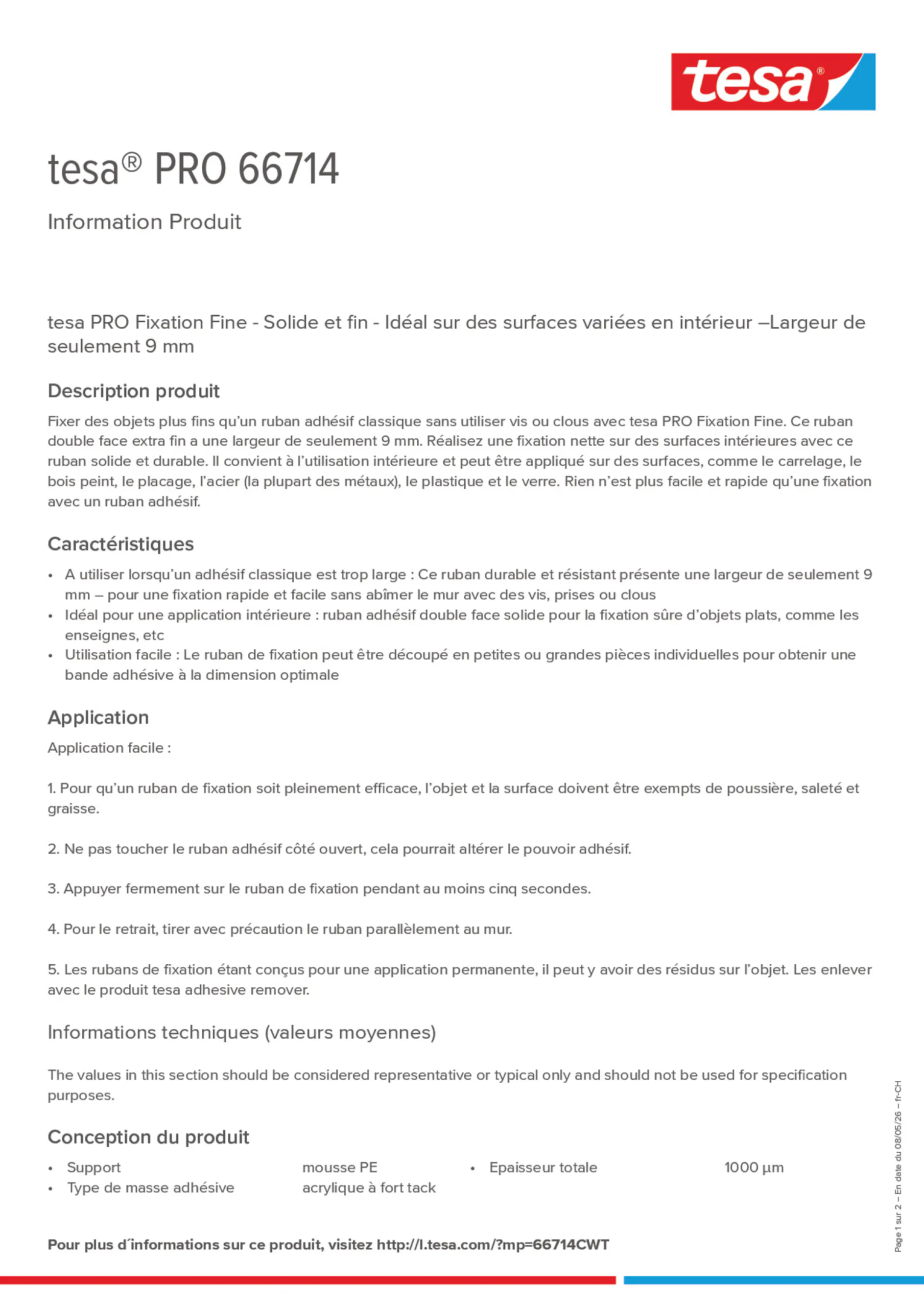 Product information_tesa® PRO 66714_de-CH_fr-CH_it-CH