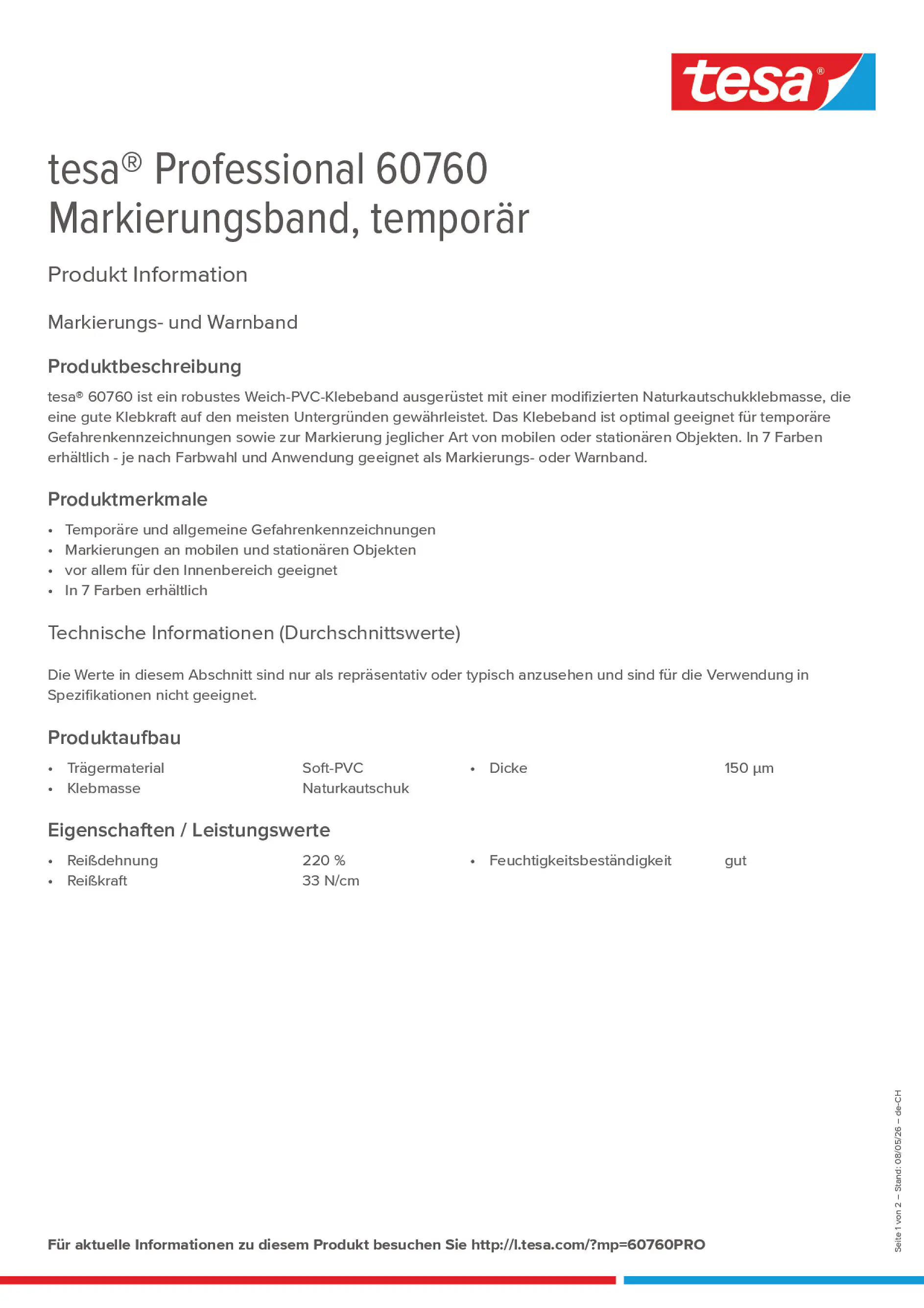 Product information_tesa® Professional 60760_de-CH_fr-CH_it-CH
