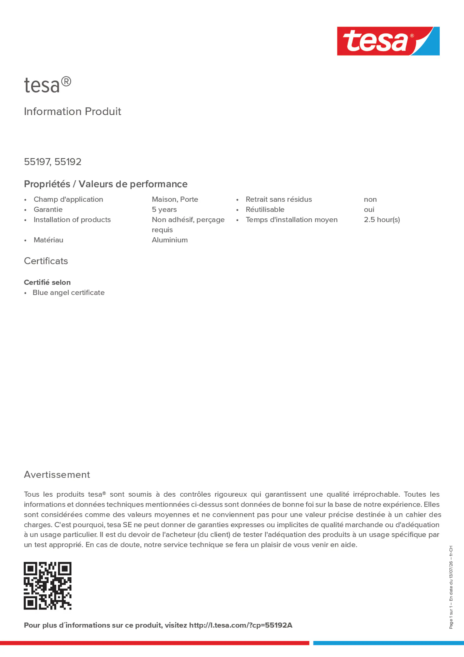 Product information_tesa® 55192A_de-CH_fr-CH_it-CH