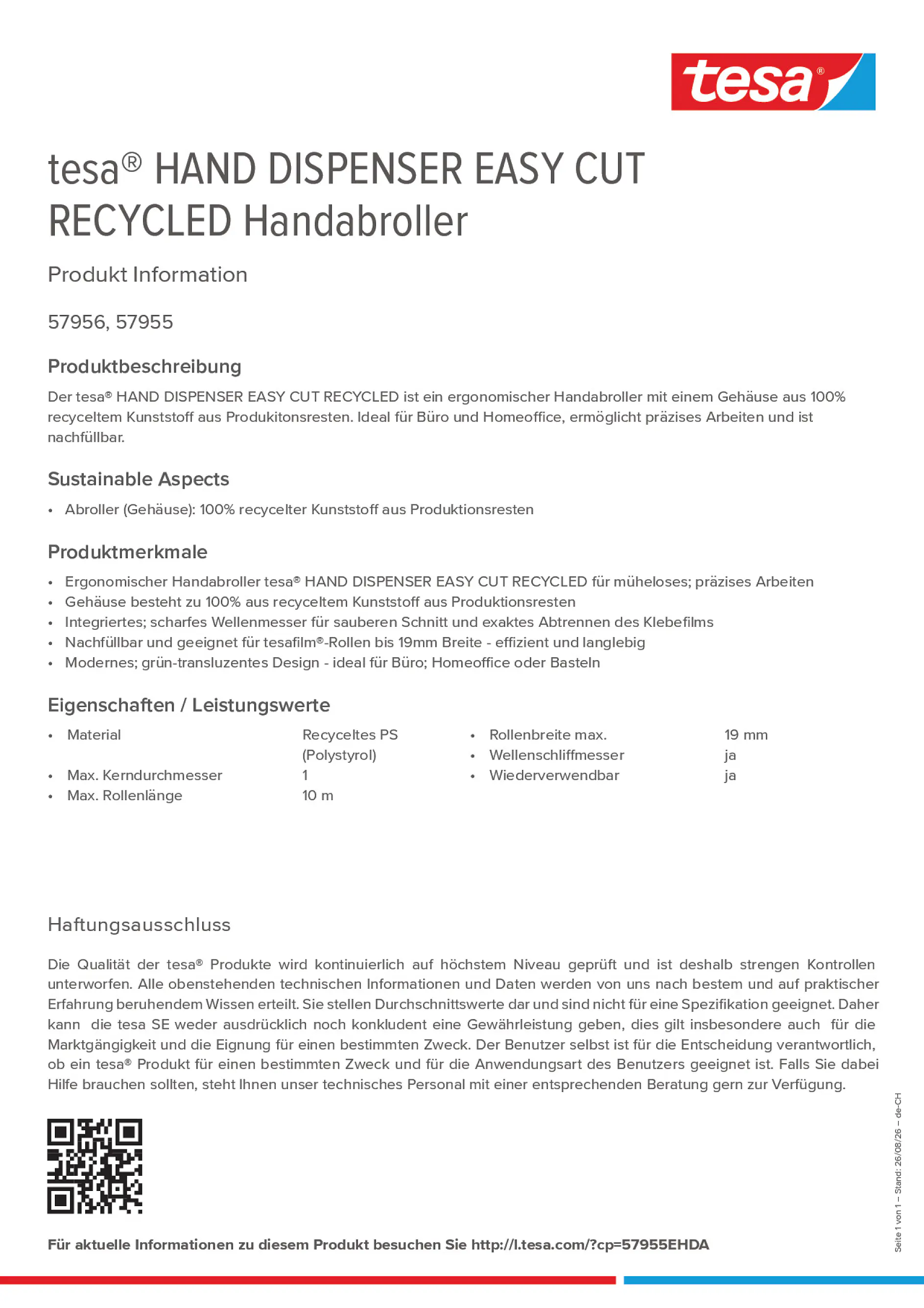 Product information_tesa® 57955EHDA_de-CH_fr-CH_it-CH