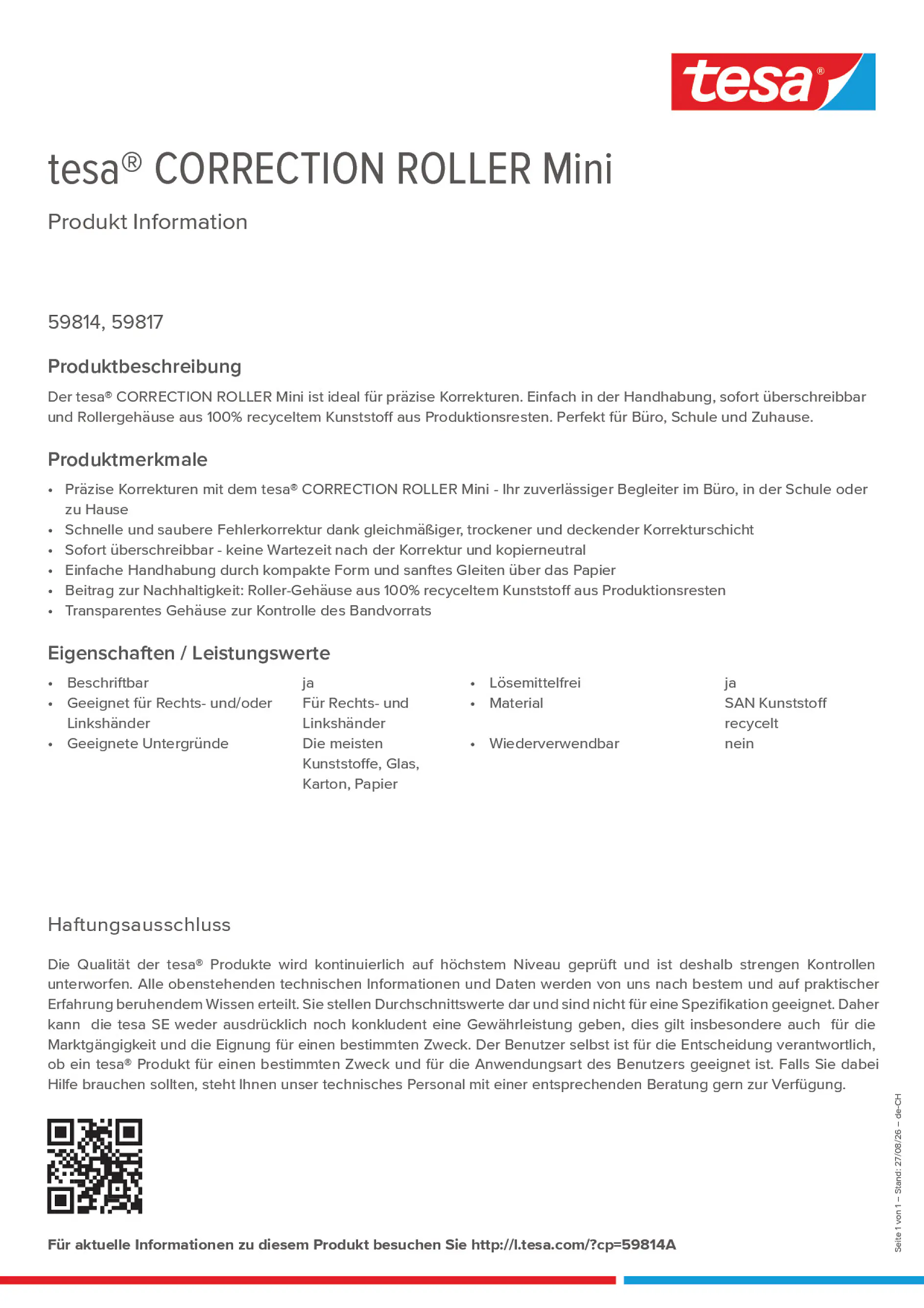 Product information_tesa® 59814A_de-CH_fr-CH_it-CH