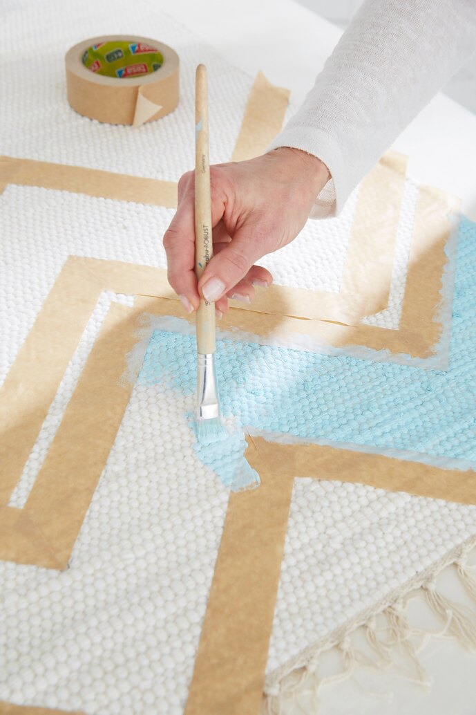 Teppich mit dekorativem Zackenmuster in Pastell - tesa