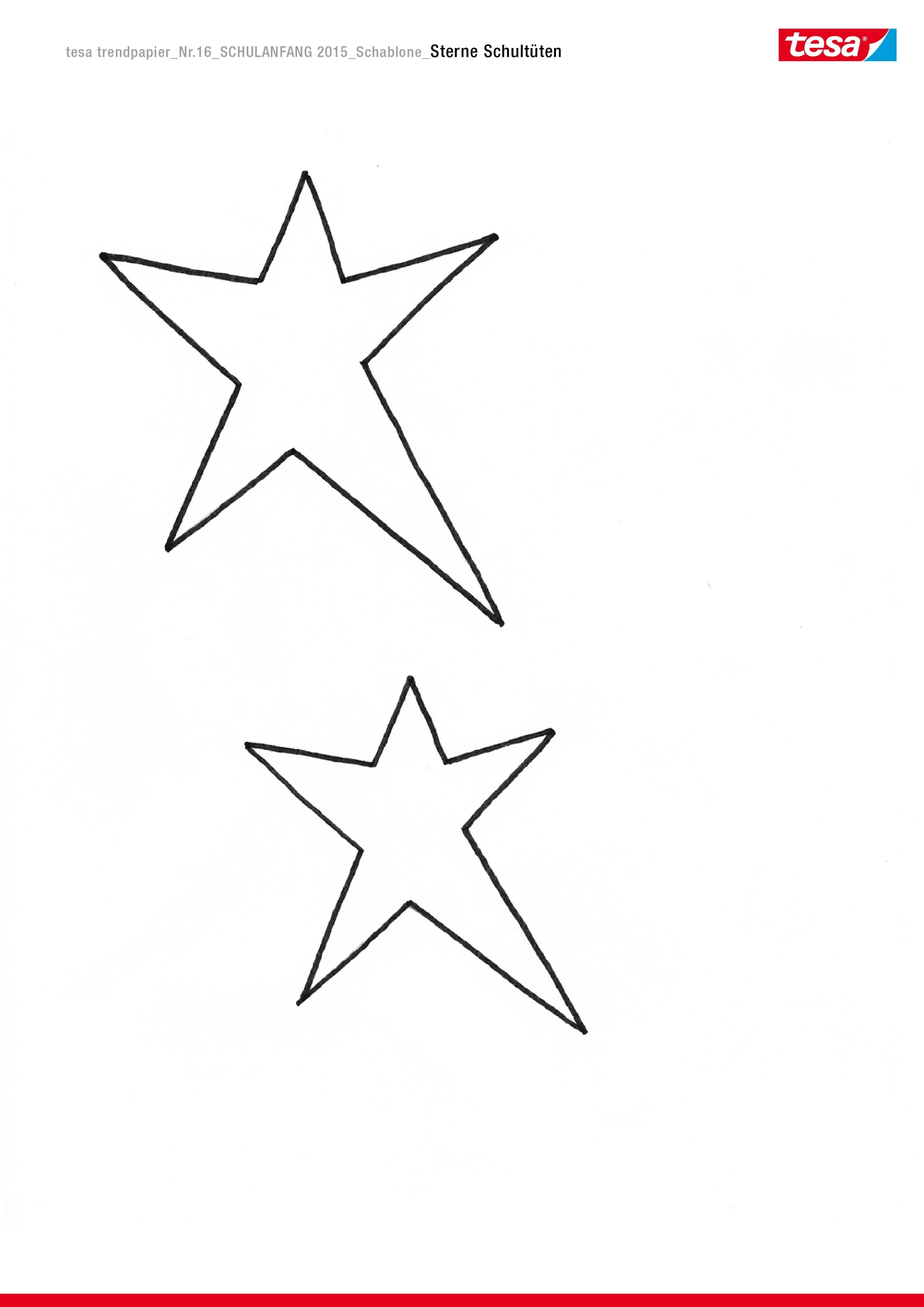 tesa trendpapier 16 / Idee 5: Schultüte Rakete / Schablone Sterne