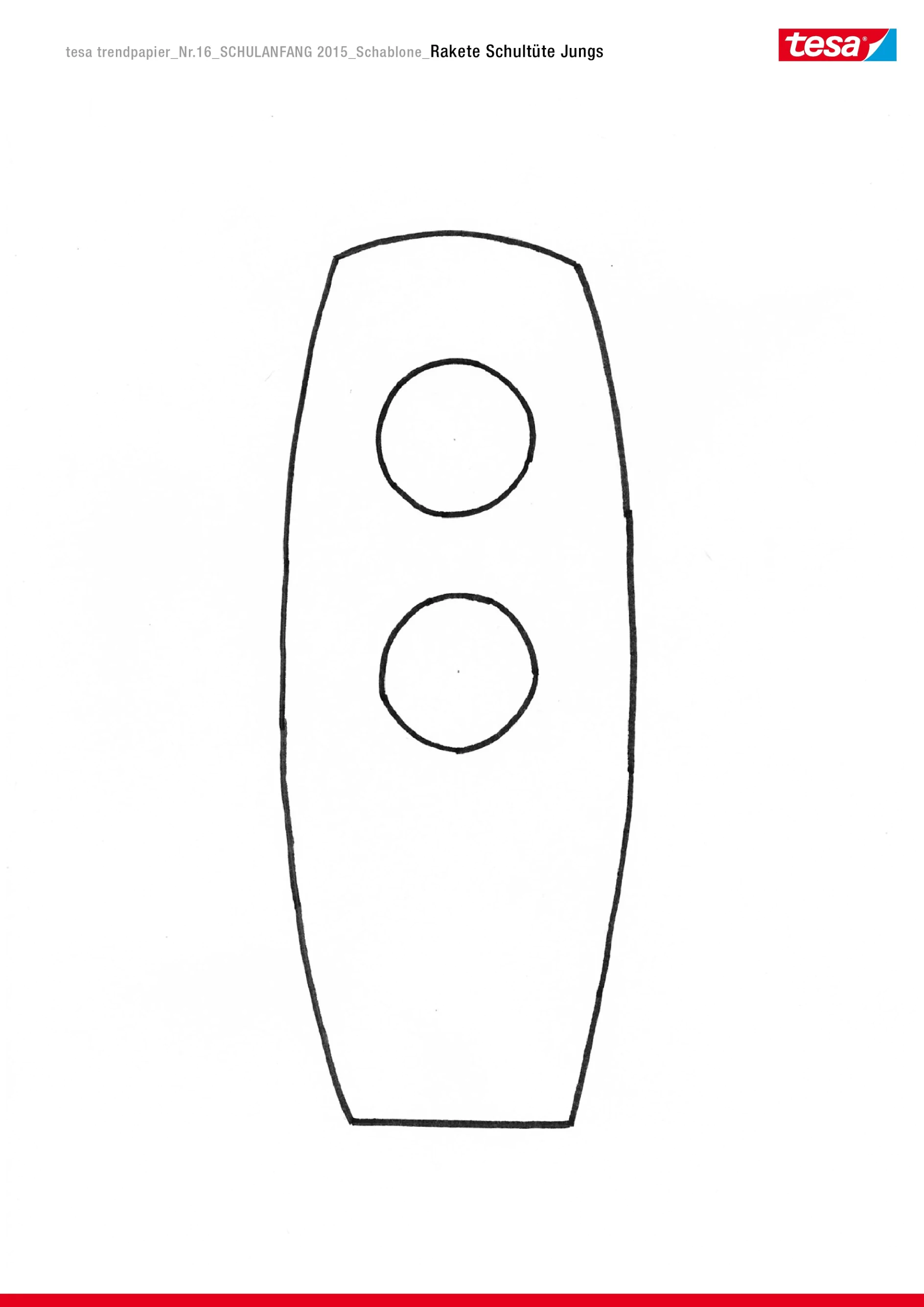 tesa trendpapier 16 / Idee 5: Schultüte Rakete / Schablone Rakete