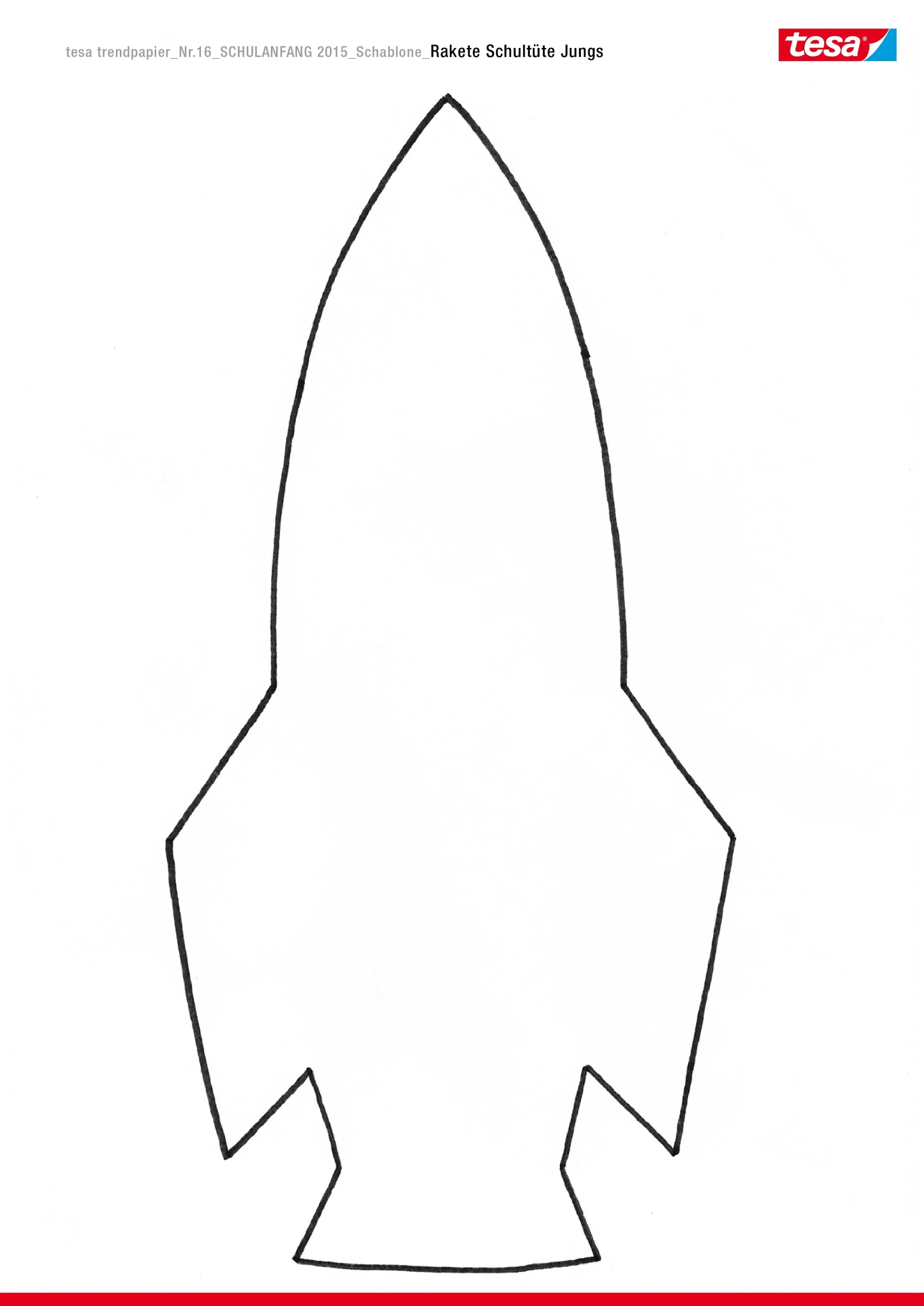 tesa trendpapier 16 / Idee 5: Schultüte Rakete / Schablone Rakete