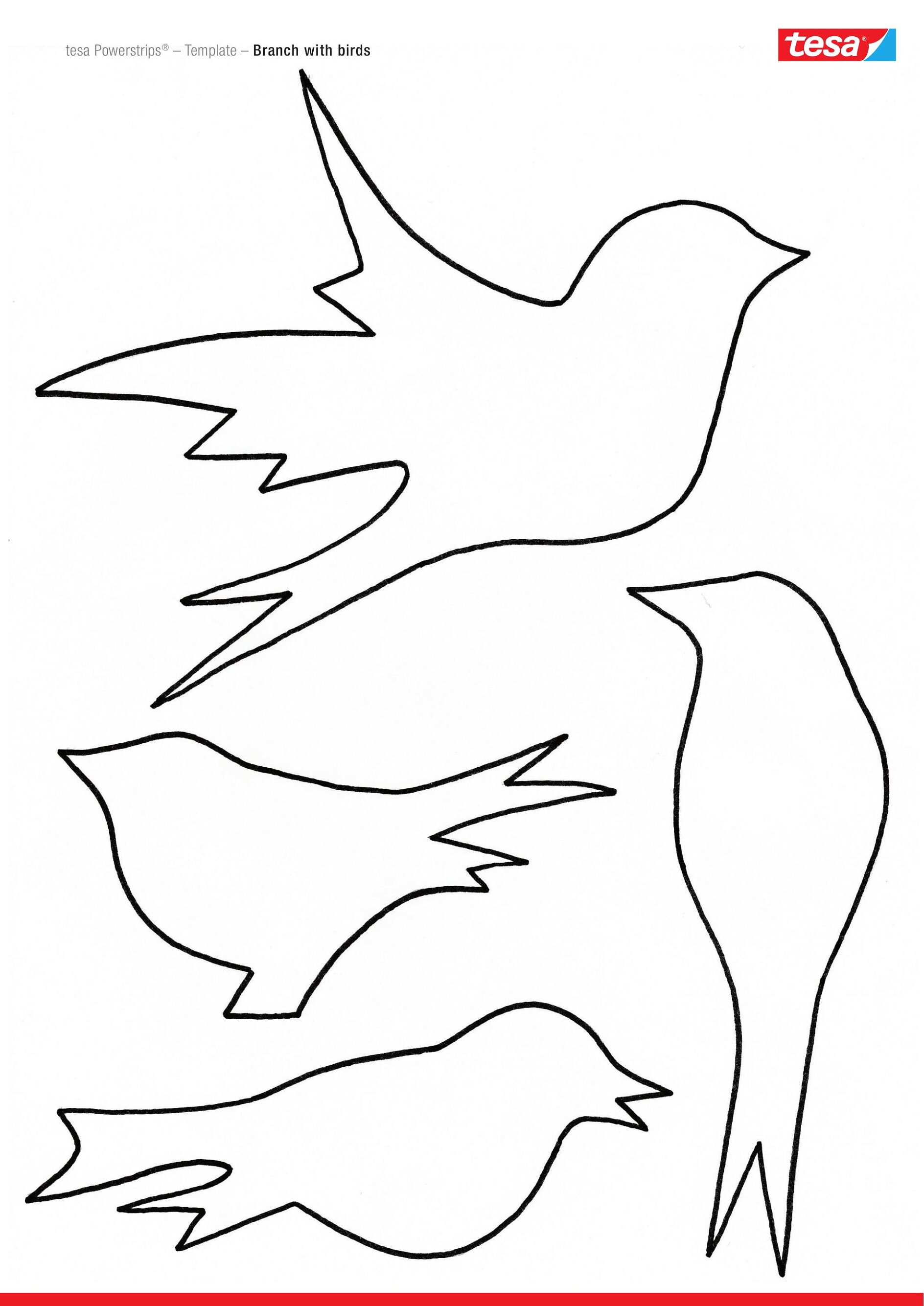 Dekorative Papier-Vögel auf einem Zweig - tesa
