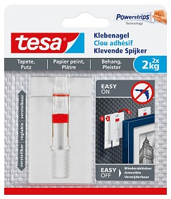 Der Klebenagel für empfindliche Untergründe trägt dank seines innovativen Haltekörpers aus glasfaserverstärktem Kunststoff bis zu zwei Kilogramm Gewicht. Er lässt sich mit einem Powerstrip® speziell für empfindliche Untergründe verwenden und spurlos wieder ablösen. Die praktische Alternative zum Nagel ist höhenverstellbar – sodass sich Bilder ganz einfach an der Wand ausrichten lassen.