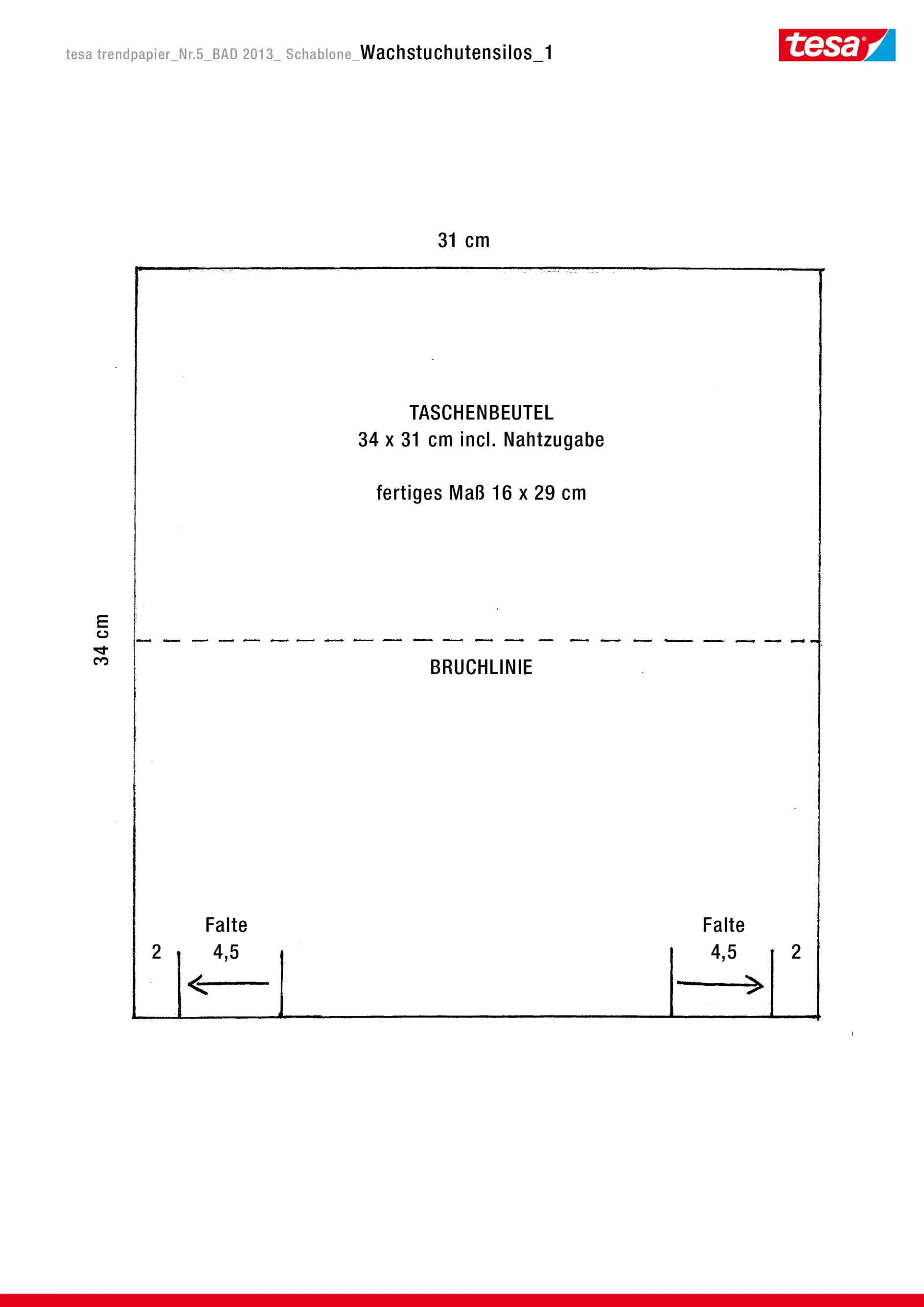 tesa trendpapier 5 / Idee 4: Wachstuchutensilos / Schablone 1