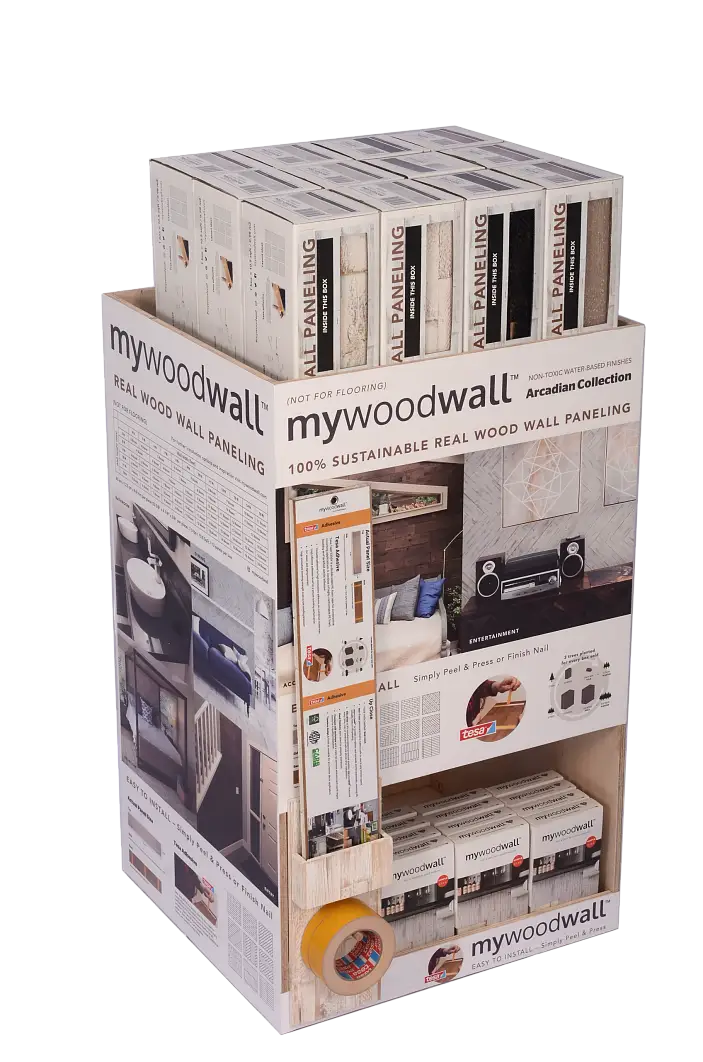 mywoodwall Paneele werden mit doppelseitigem tesa verklebt