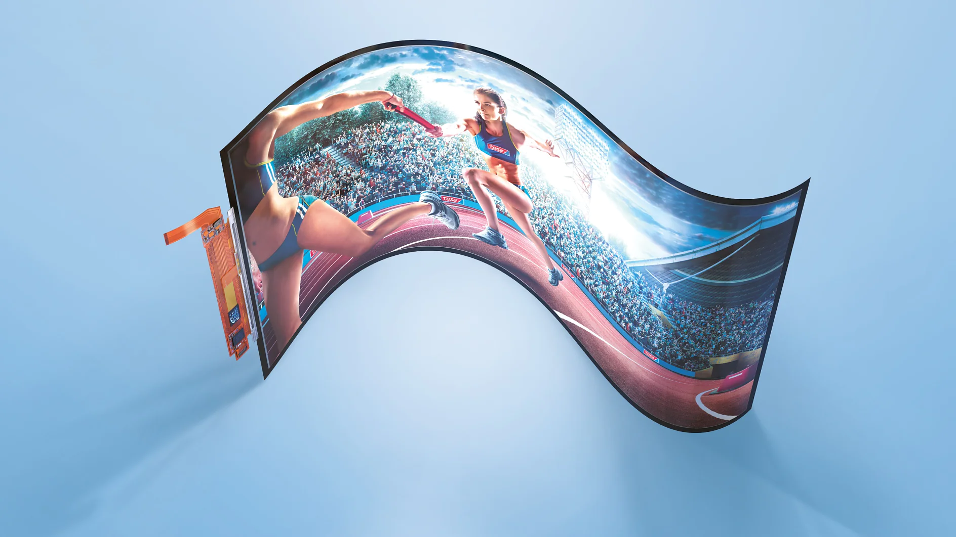 Flexibilität bestimmt zukünftig viele Lebensbereiche. In falt- oder aufrollbaren Bildschirmen werden Barriere-Klebebänder eingesetzt, um die OLED-Module wirksam vor Sauerstoff und Luftfeuchtigkeit zu schützen.