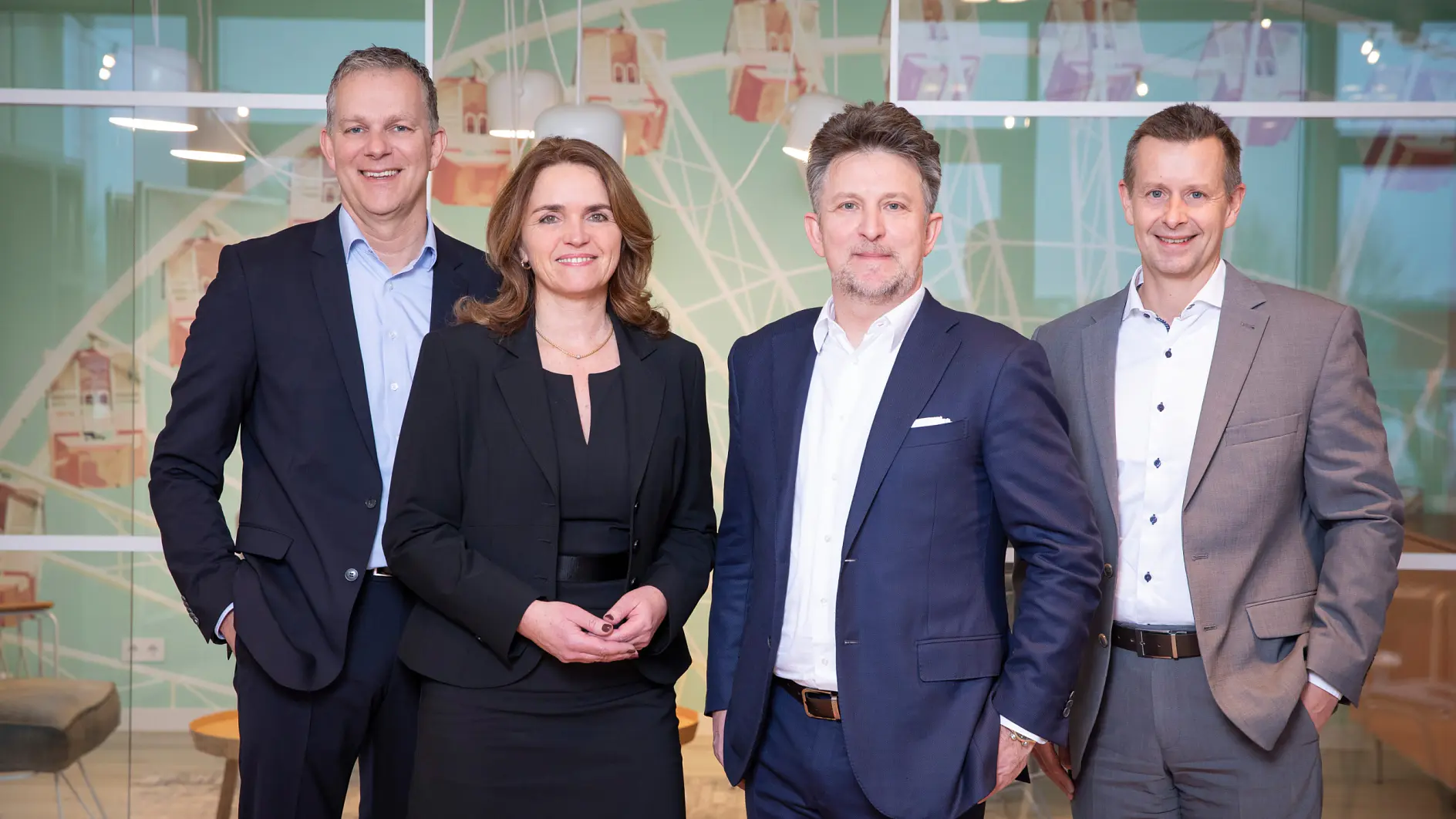Der neue tesa Vorstand von links nach rechts: Dr. Jörg Diesfeld, Angela Cackovich, Dr. Norman Goldberg und Oliver Höfs.