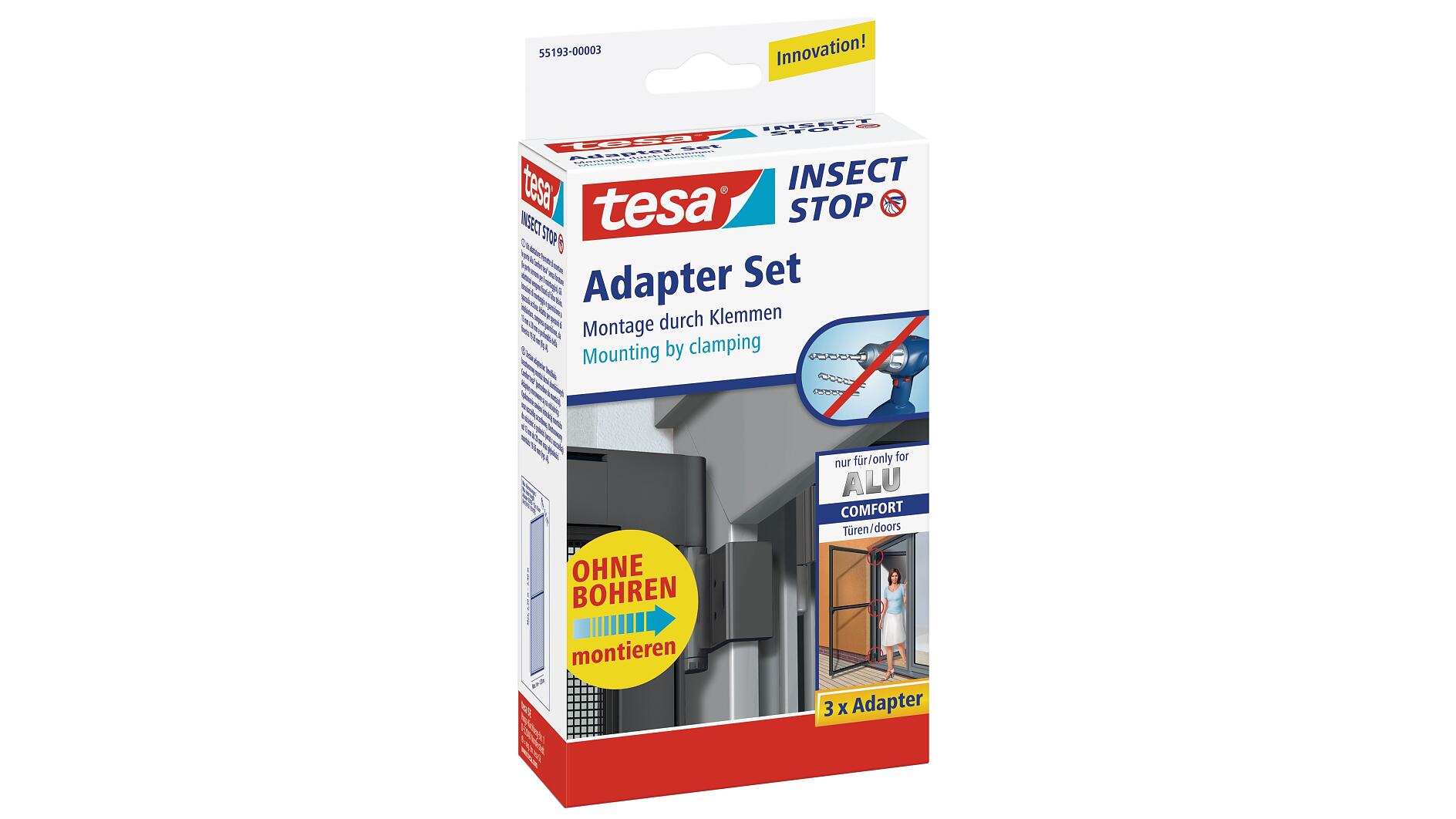 tesa® Insect Stop Fliegengitter ALU Comfort Adapter-Set - tesa