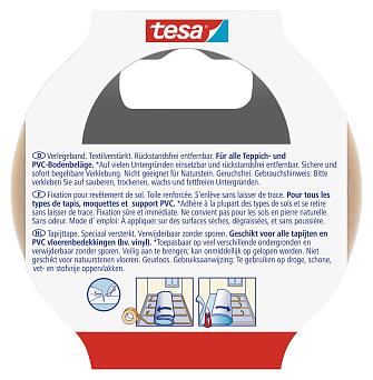 tesa Verlegeband rückstandsfrei entfernbar für Teppich und PVC Beläge 10m x 50mm 