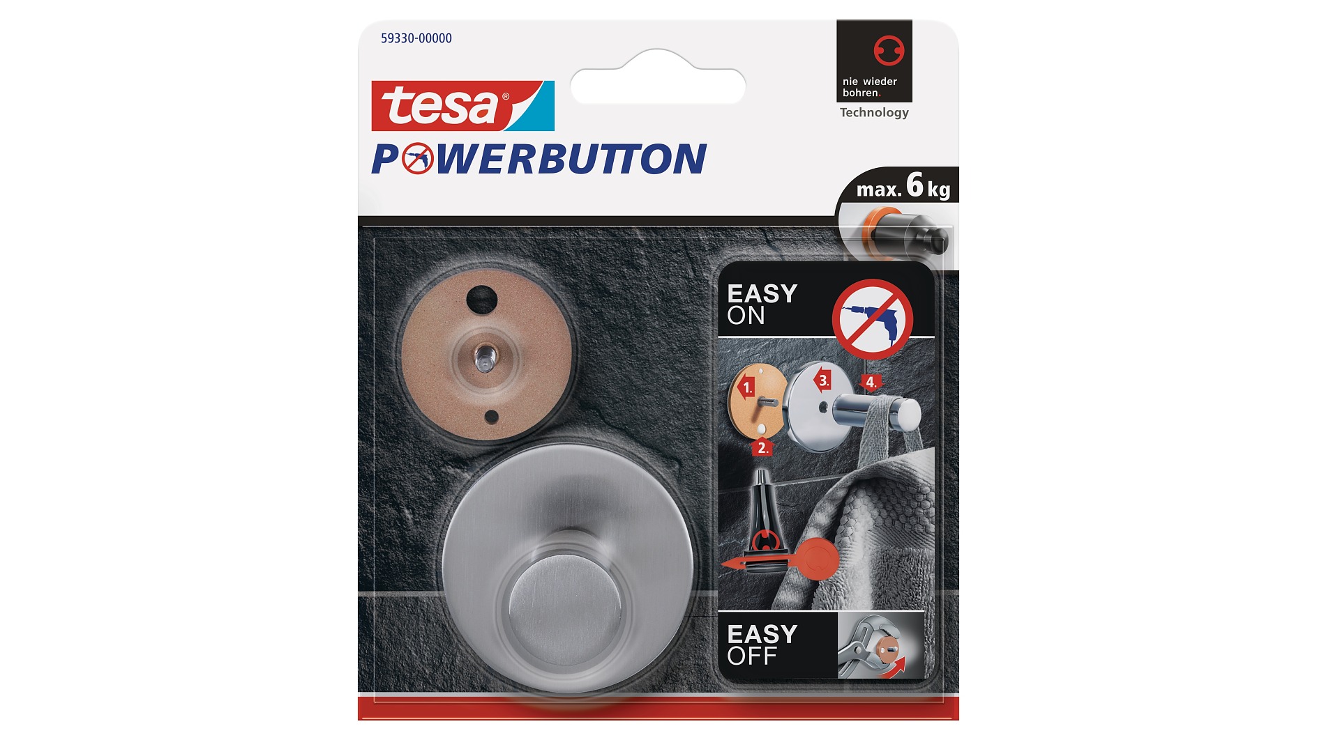 tesa® Powerbutton Classic Haken Rund - tesa