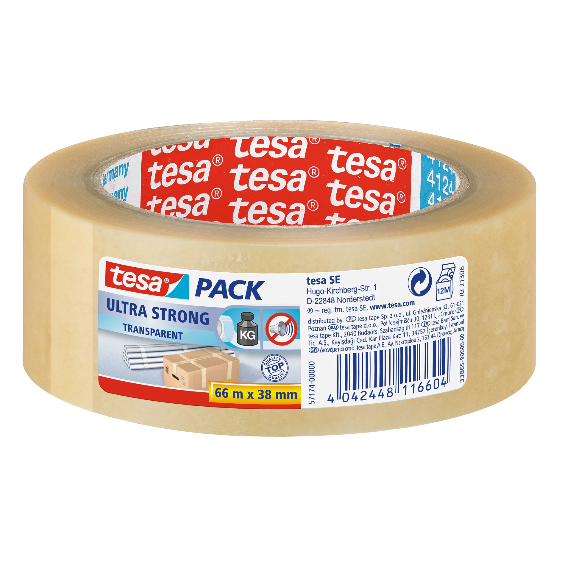 57174-00000-02
4042448116604
tesa Pack Ultra Strong Transparent 66m:38mm