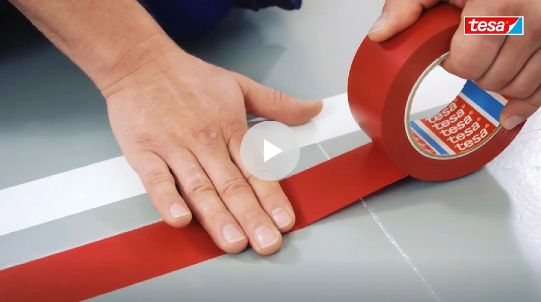 tesa-4169-premium-soft-pvc-floor-marking-tape-red-video