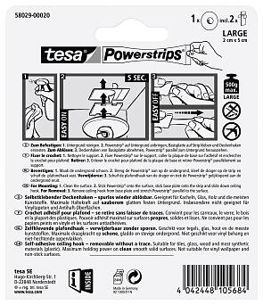 tesa Powerstrips Deckenhaken Selbstklebender Bis zu 500 g Halteleistung 
