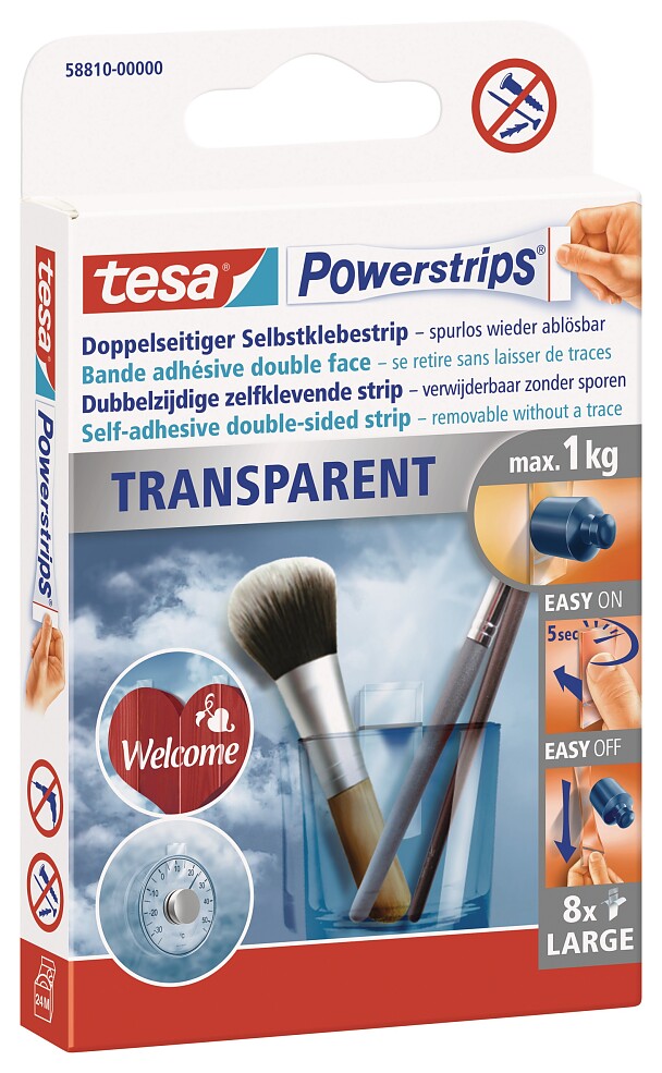 tesa Powerstrips® Strips Transparent LARGE tesa