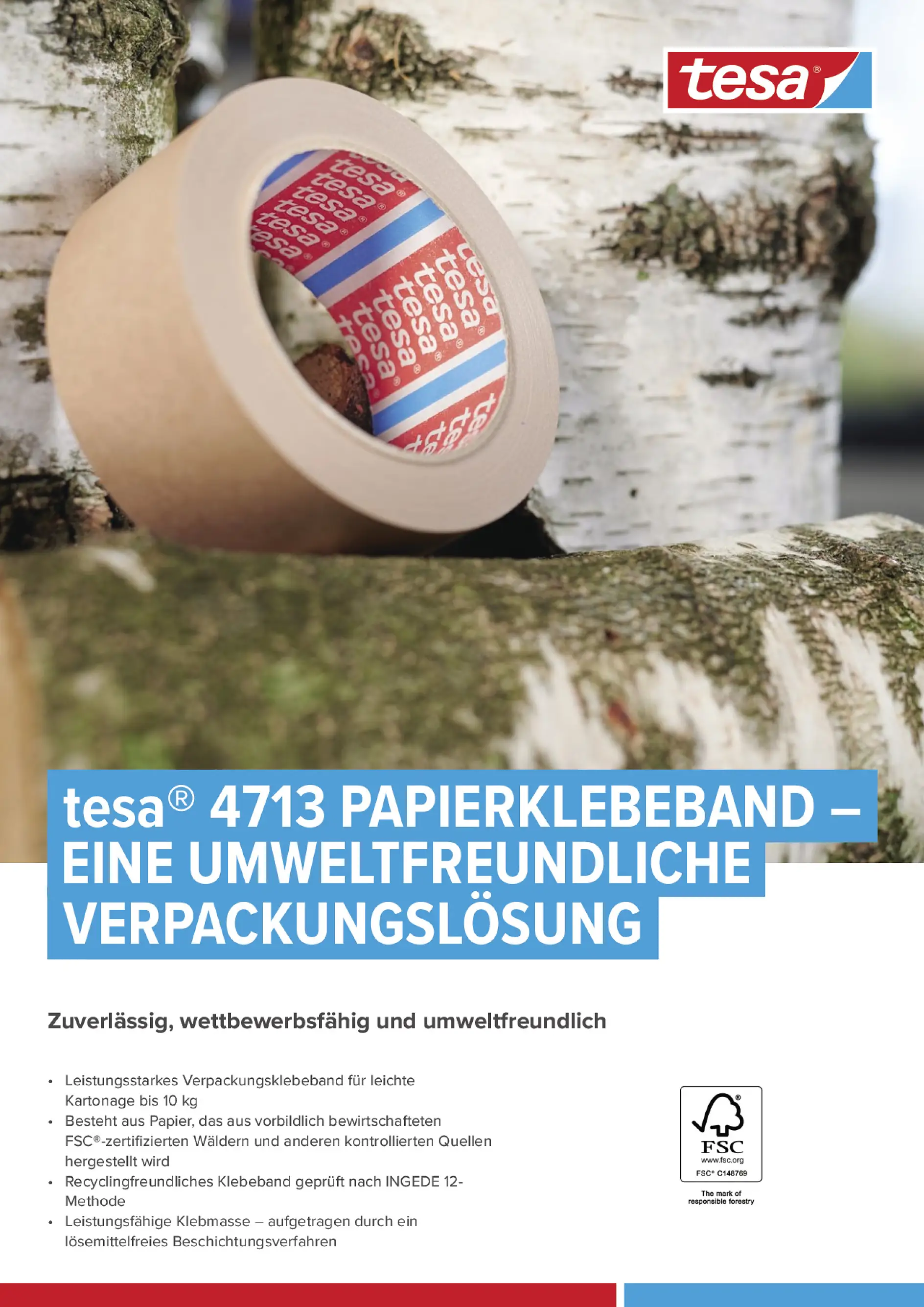 tesa® 4713 Papierklebeband - eine umweltfreundliche Verpackungslösung