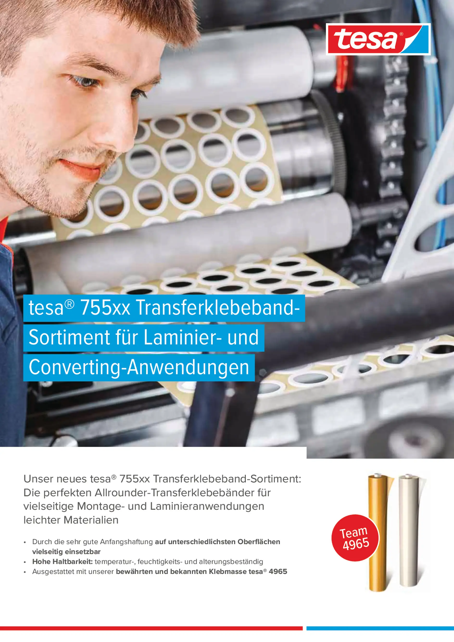 Überblick über das neue tesa 755xx Transferklebeband Sortiment für Montage und Laminierung