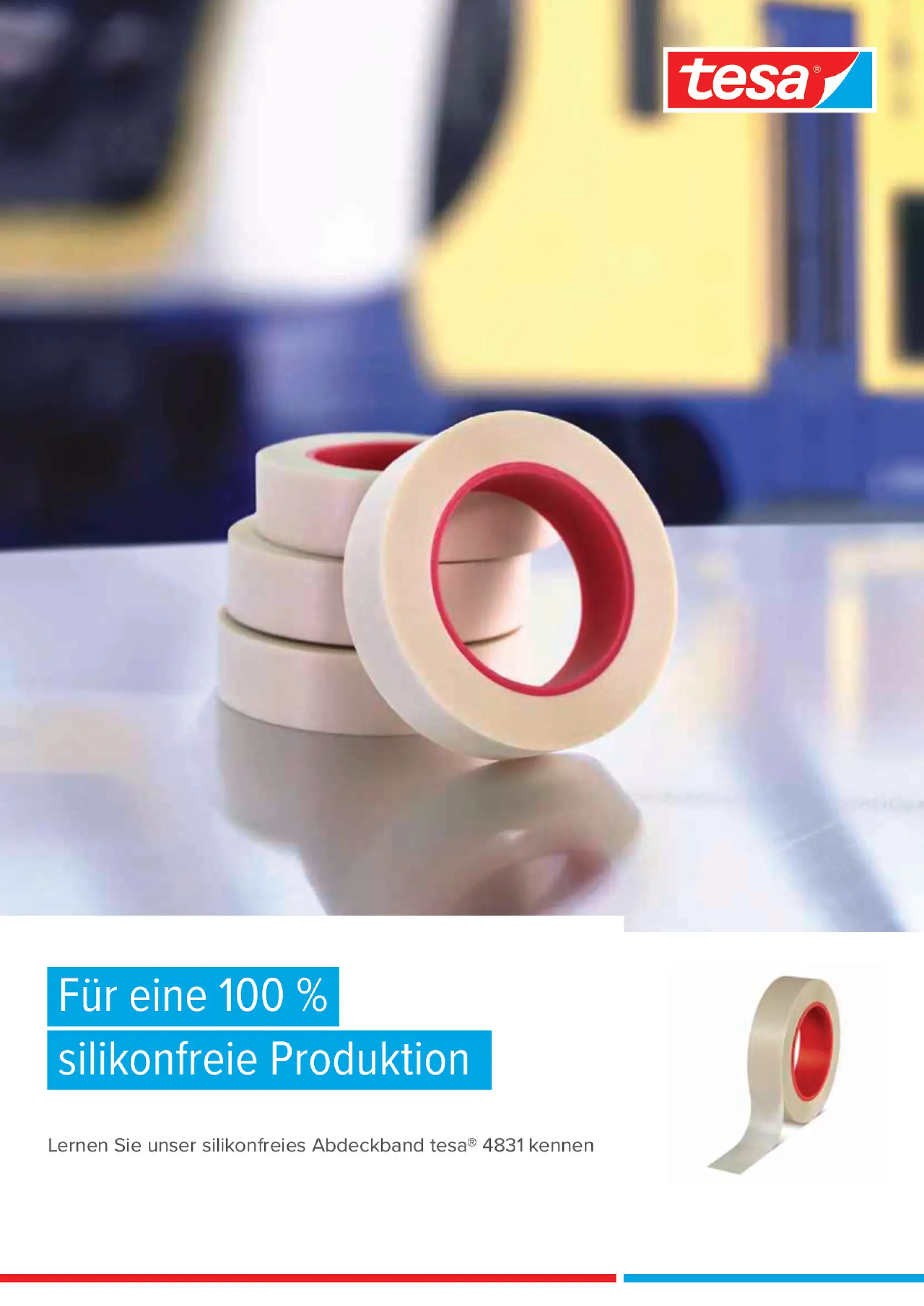 Für eine 100 % silikonfreie Produktion – Ihr neues Abdeckband tesa® 4831.