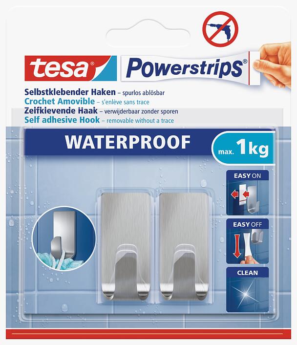 Tesa Powerstrips Selbstklebende universal Haken Wasserfest Dusch Bad *waterproof 