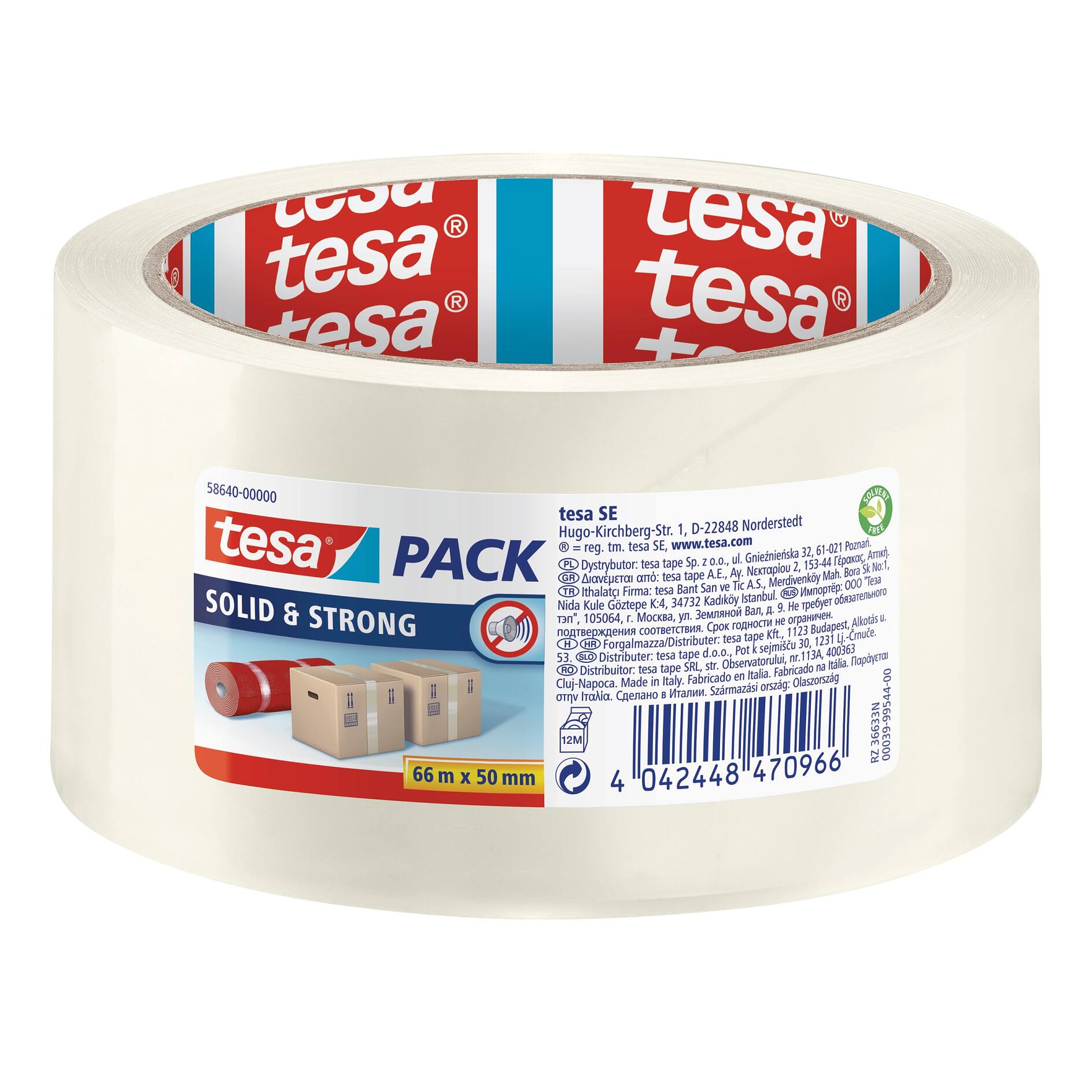 Tesa Pack Strong ruban adhésif d'emballage transparent 38 mm x 66