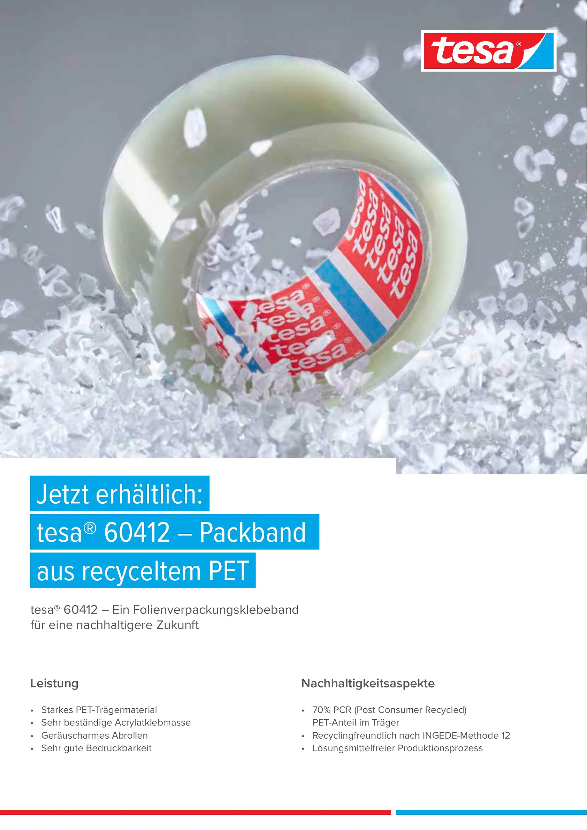 tesa 60412 Packband aus recyceltem PET Flyer web de