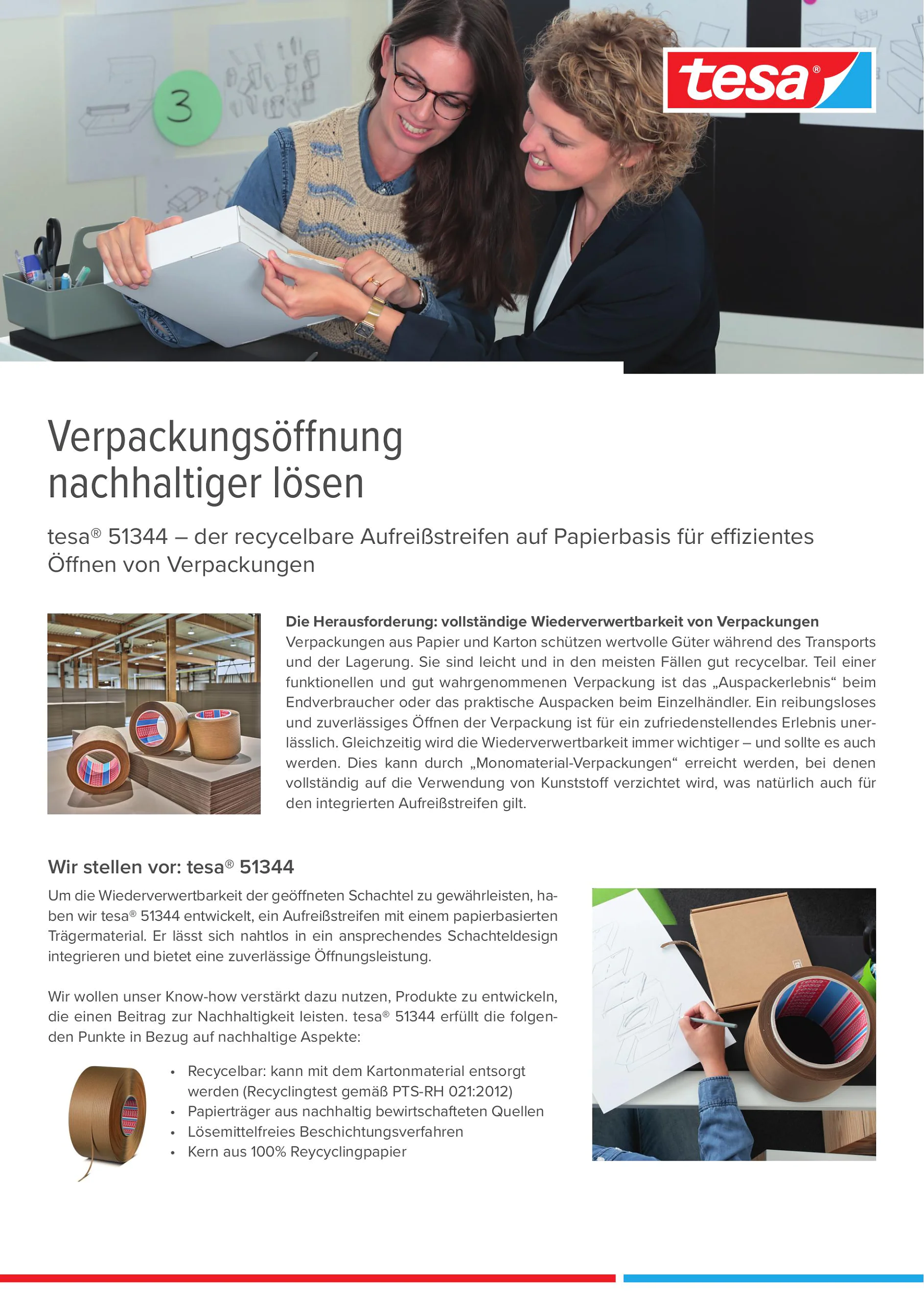 tesa® 51344 Recycelbarer Aufreißstreifen