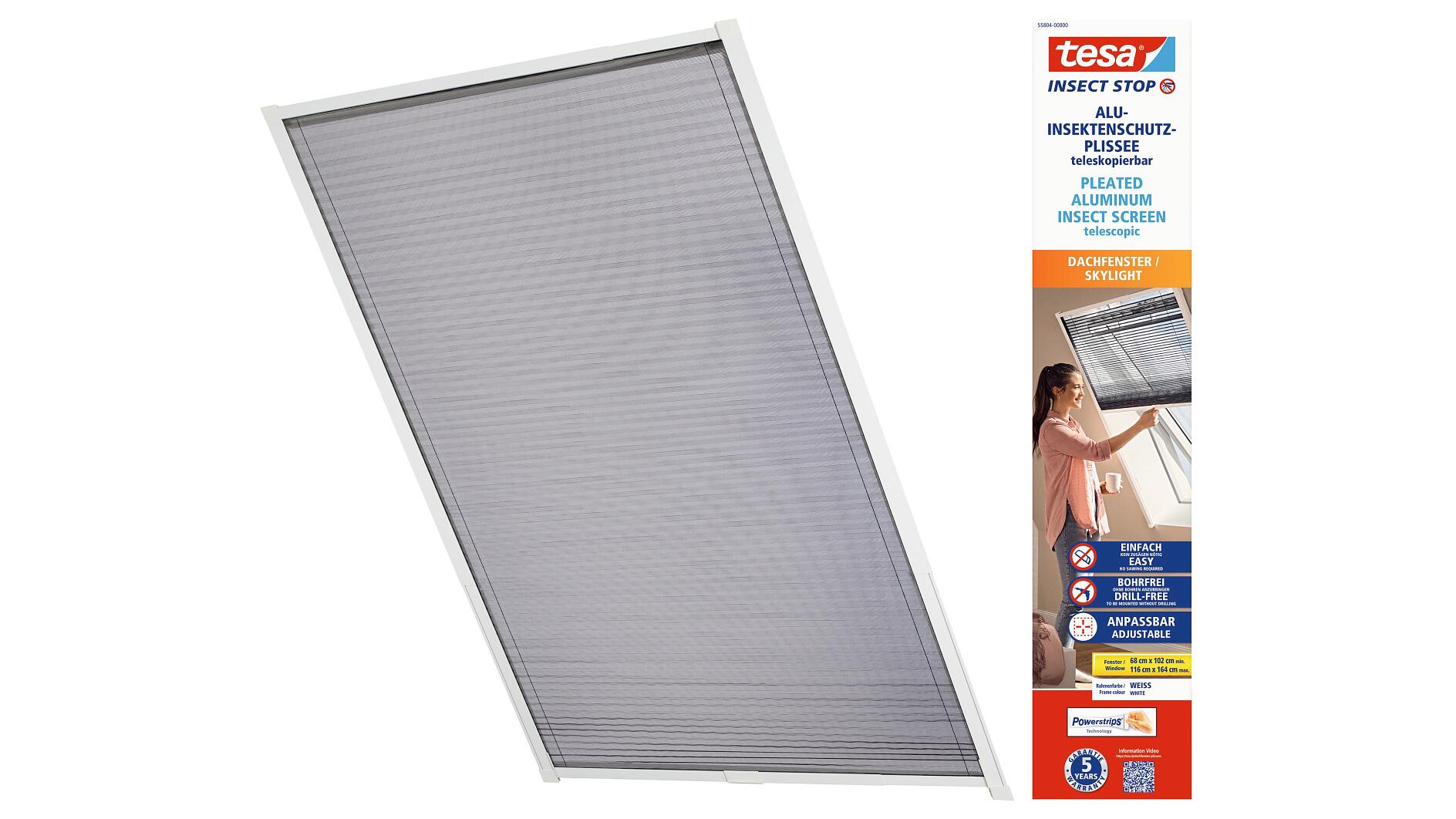 TESA 55804: tesa® insect screen pleated skylight, white at reichelt  elektronik
