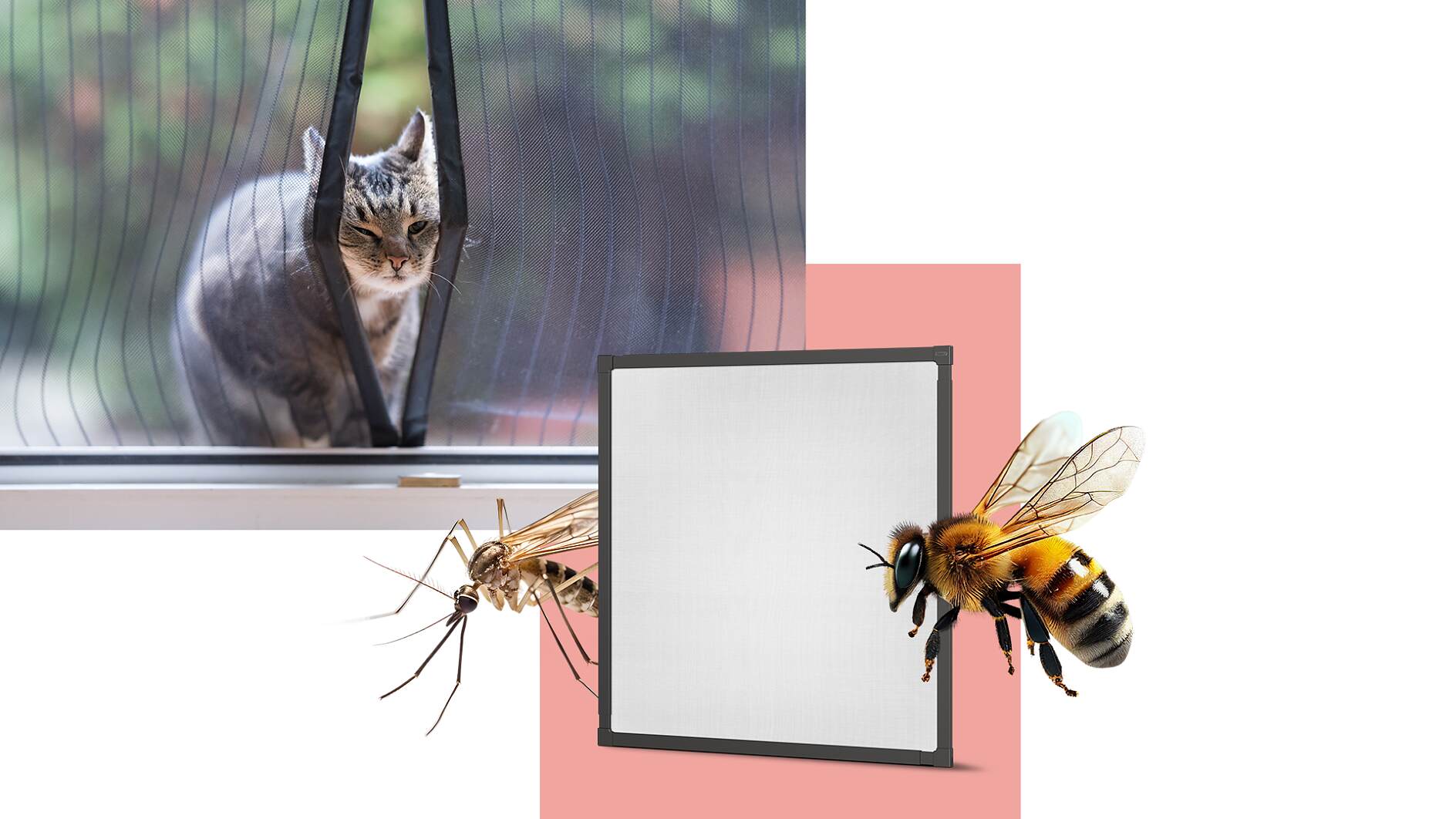 Verstellbarer magnetischer Fensterschutz, DIY-Adsorption, Selbstklebender  Anti-Mücken-Fensterschutz, Netzvorhang, waschbar,  Sommer-Stealth-Bildschirme, faltbar – weißer Rahmen, graues N : :  Sport & Freizeit
