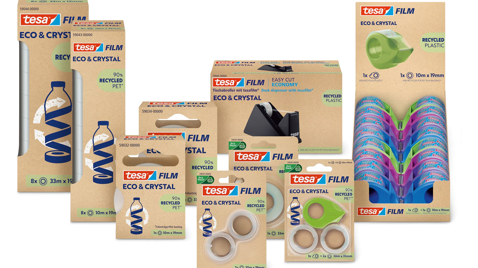 Im Zuge der Nachhaltigkeitsstrategie passt tesa bestehende Sortimente kontinuierlich an. Der neue tesafilm® Eco & Crystal unterstreicht die Nachhaltigkeitsagenda von tesa.
