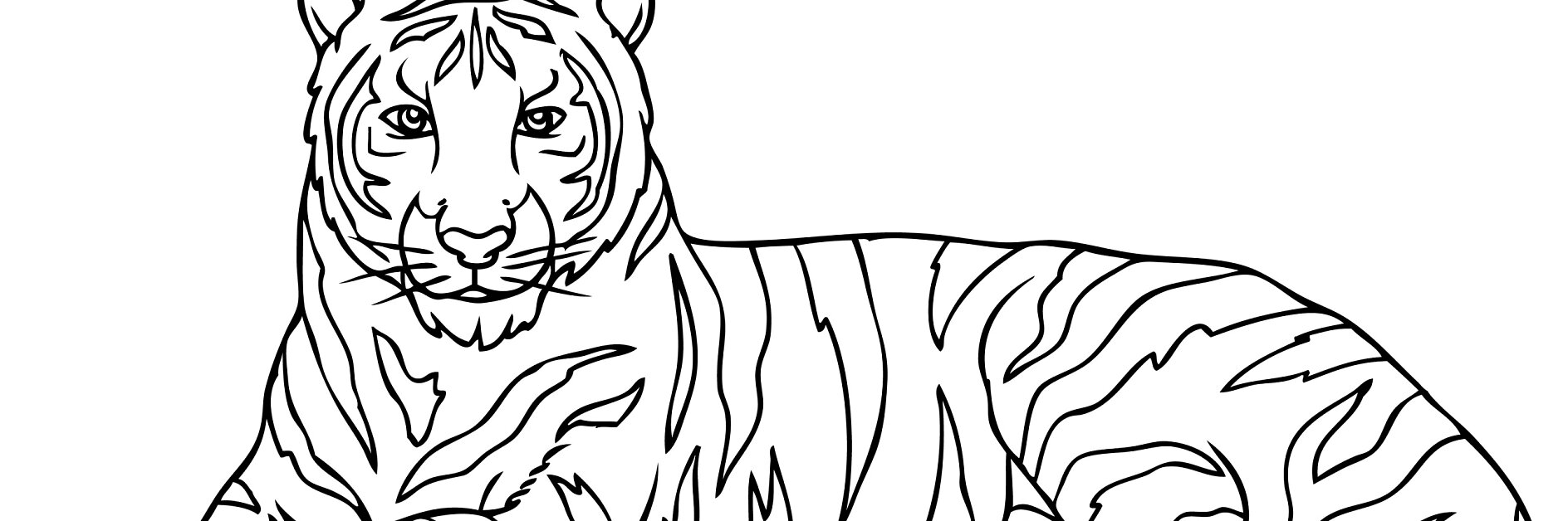 Ausmalbild Tiger Liegend Entspannt