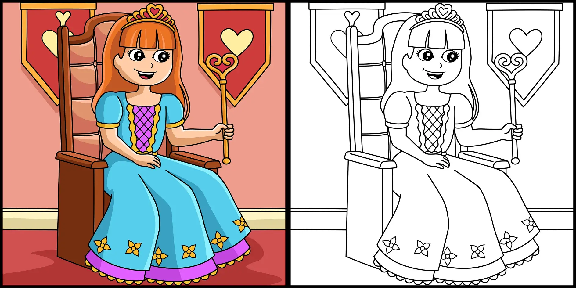 princess 2-girls-coloring-pages