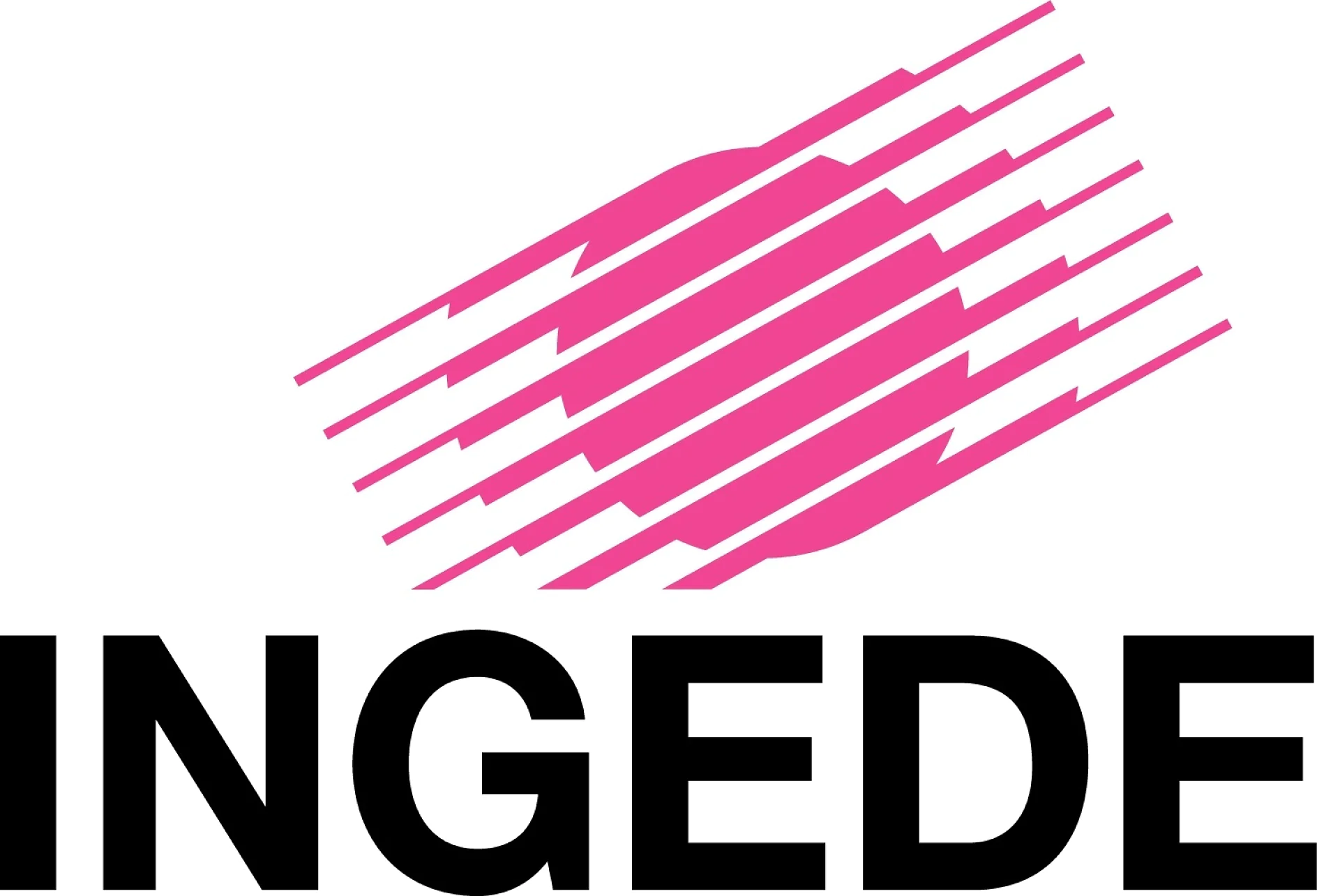 Über dem Wort „INGEDE“ in großen, fetten schwarzen Buchstaben befindet sich ein Logo mit einem rosa Kreis mit diagonalen weißen Linien darüber. (This text has been generated by AI)