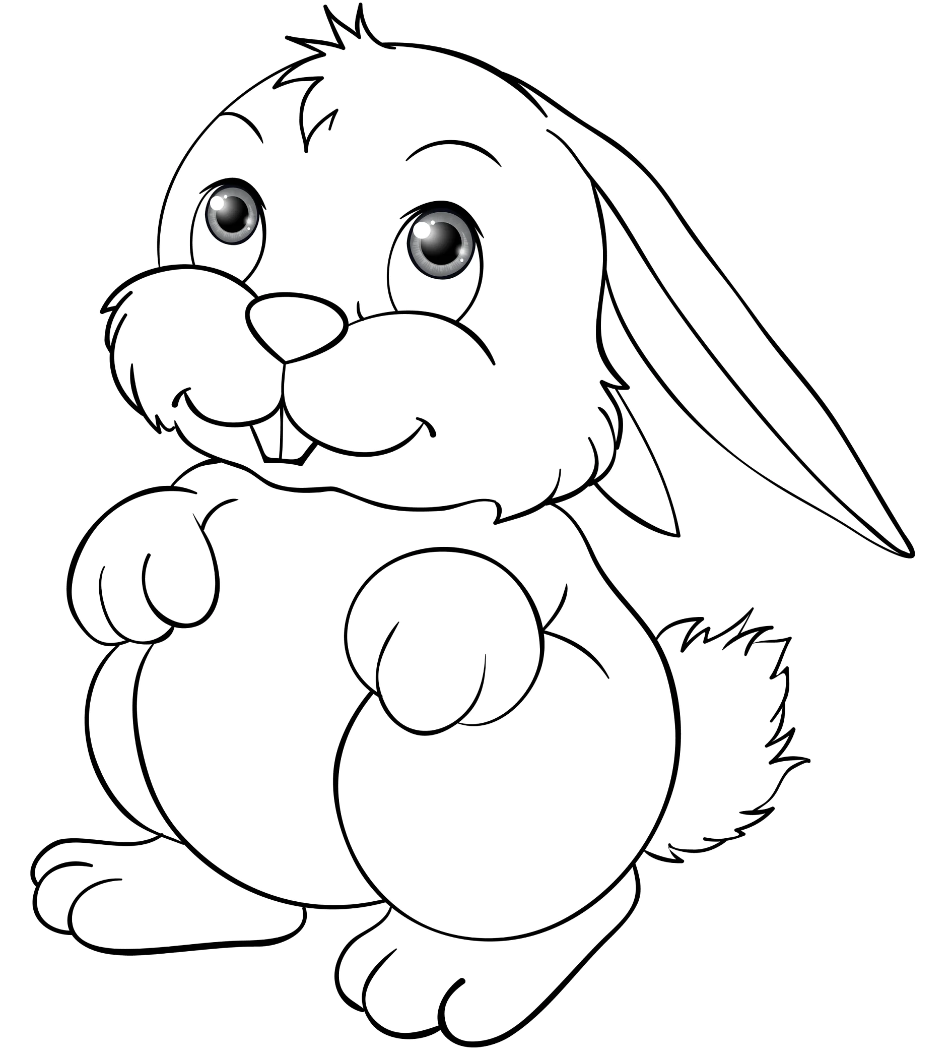 Vorlage lachender stehender Hase zum Ausmalen Ausmalbild lachender stehender Hase