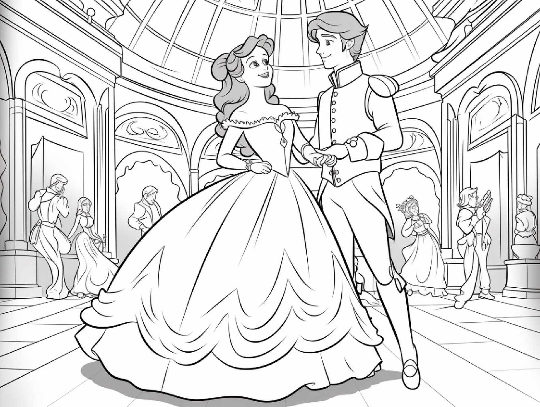 Ausmalbilder Prinzessin Und Prinz Kostenlose Prinzessinnen