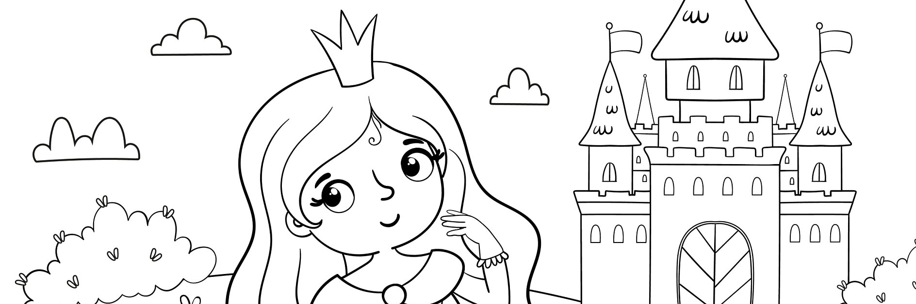 Ausmalbild Prinzessin Schloss