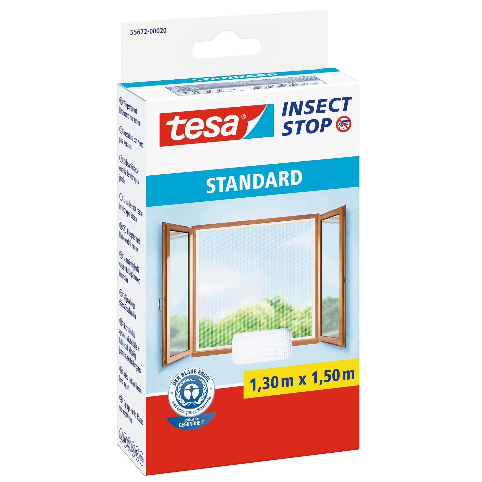 [en-en] tesa Insect Stop hook &amp; loop Standard for windows, 1,30m x 1,50m, white
