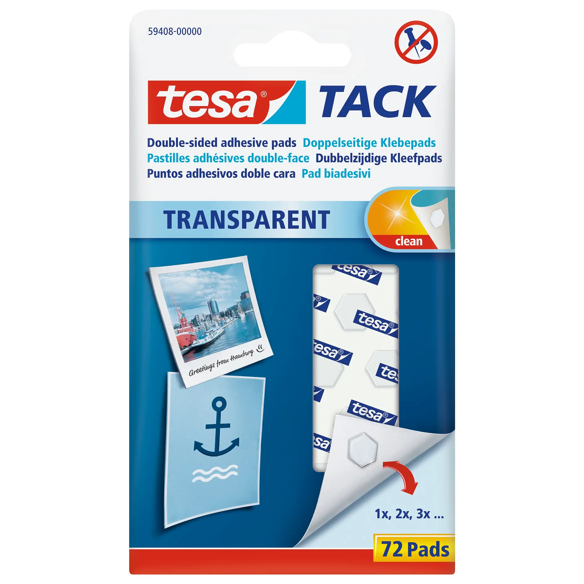 [en-en] tesa TACK Transparent Adhesive Pads , 72 pads