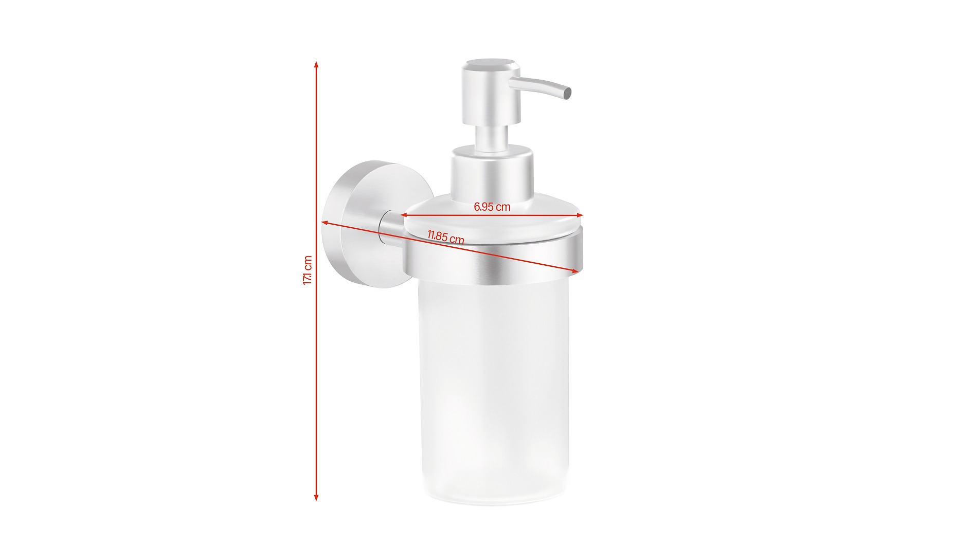 tesa® MOON Soap Dispenser, Self-Adhesive, Stainless Steel - tesa