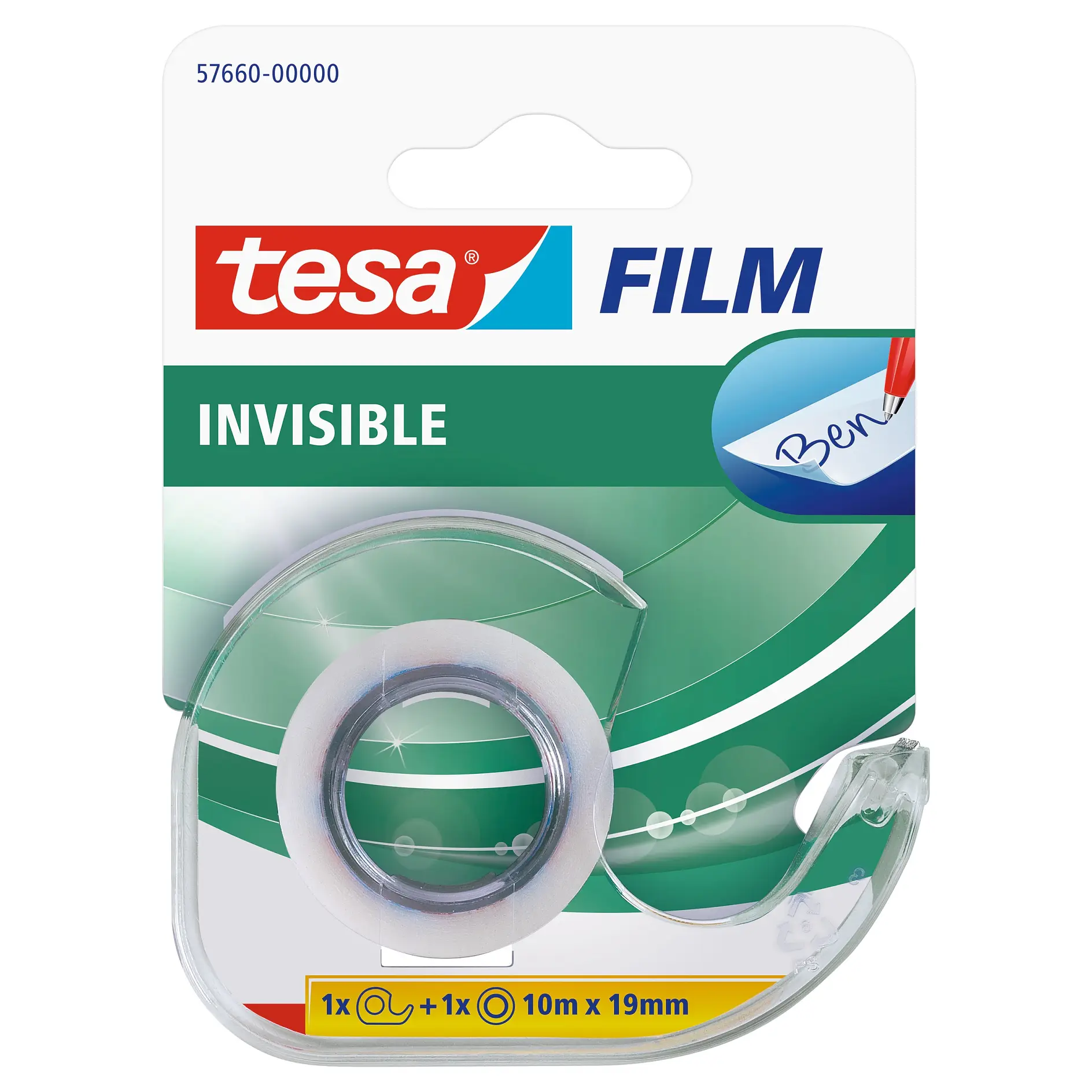 [en-en] 1 x tesafilm Invisible 10m x 19mm + Disposable Dispenser, Hanging Card