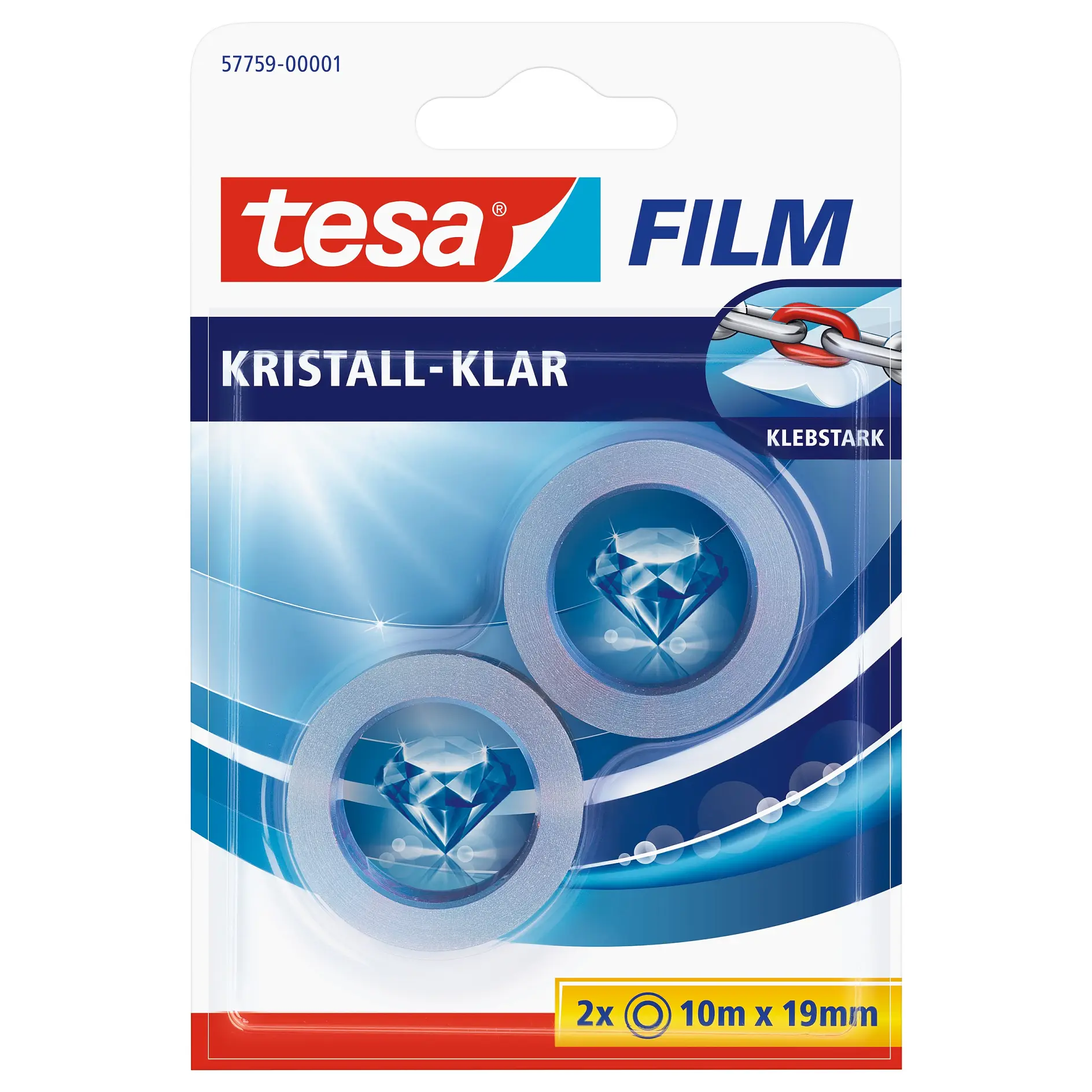 [en-en] 2 x tesafilm Crystal Clear 10m x 19mm, Blister