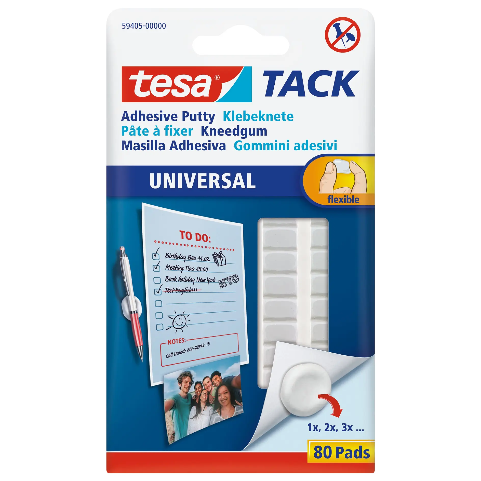 [en-en] tesa TACK Adhesive Putty Universal, 80 pads / 50g