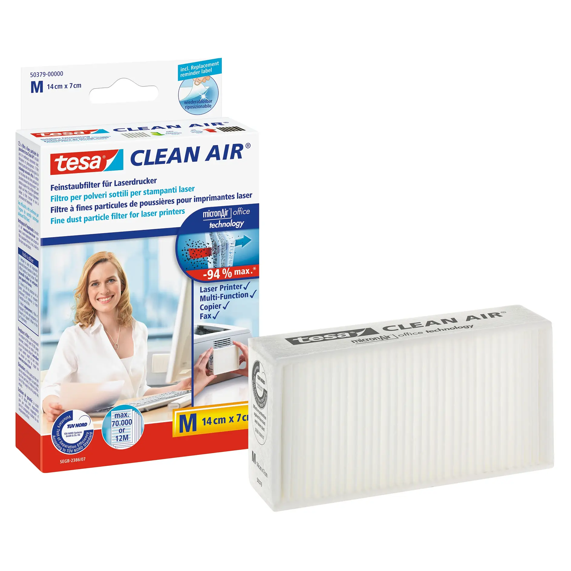 [en-en] tesa Clean Air fine dust particle filter for printers, size M