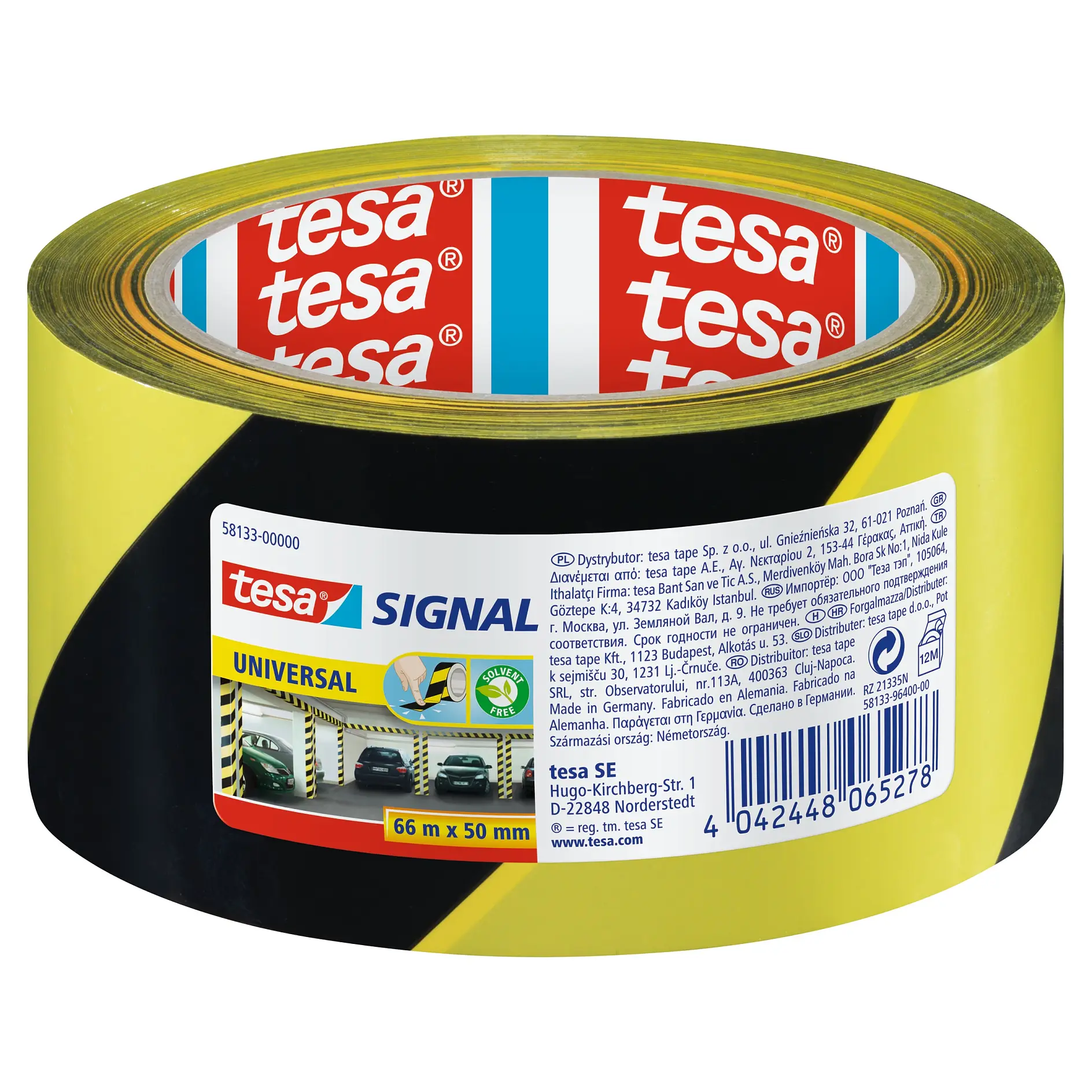 [en-en] tesa Signal Universal Marking tape yellow-black, 66m x 50mm