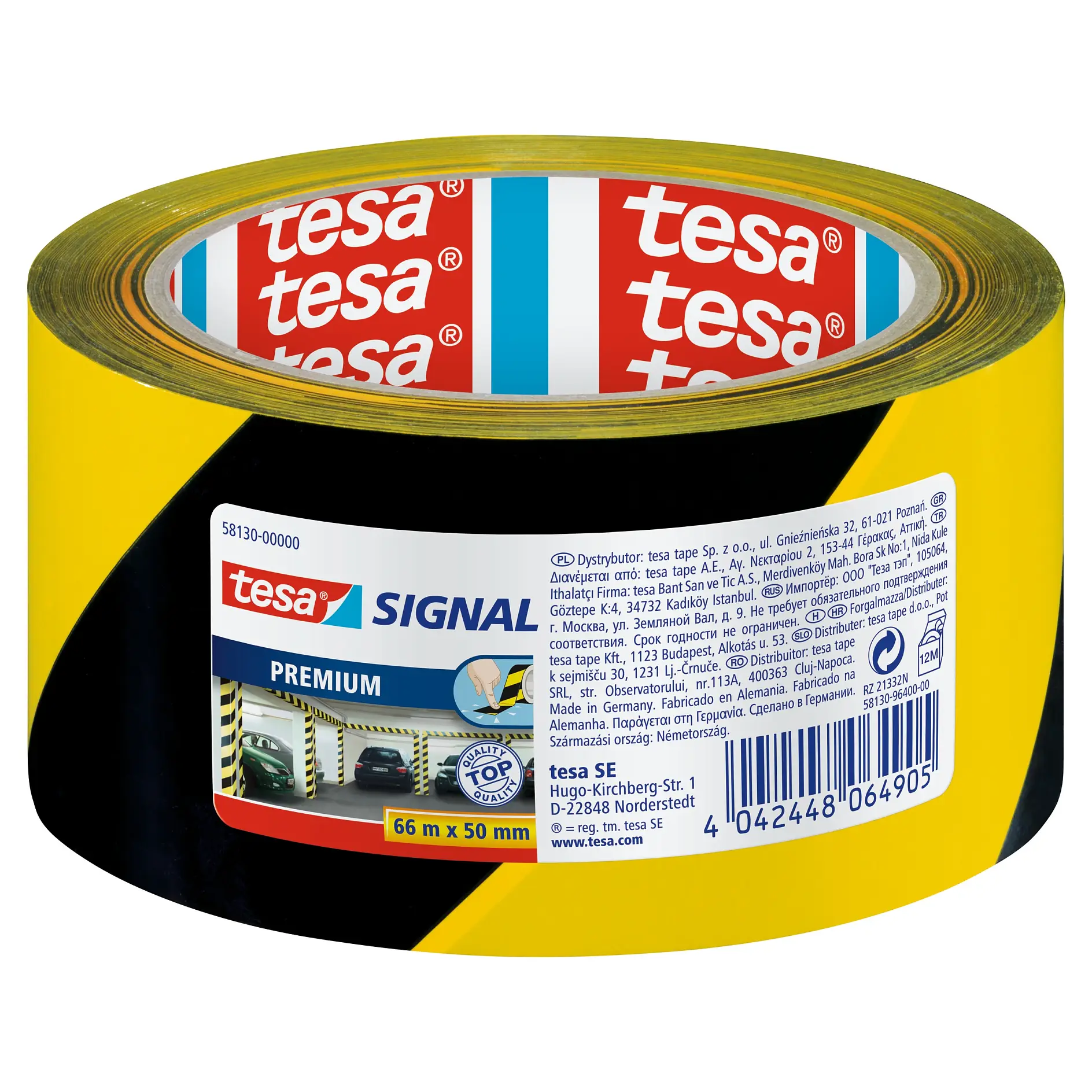 [en-en] tesa Signal Premium Warning-Marking tape, yellow-black, 66m x 50mm