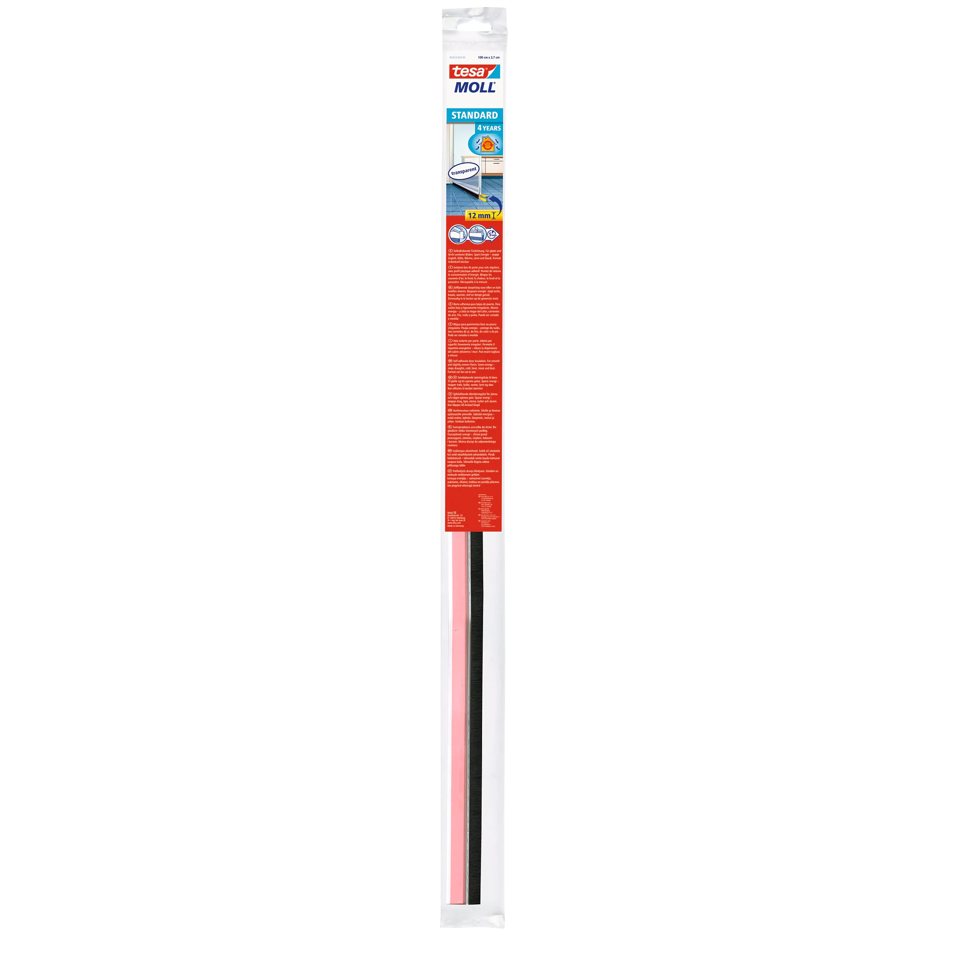 [en-en] tesamoll Door-to-floor brush Standard, transparent