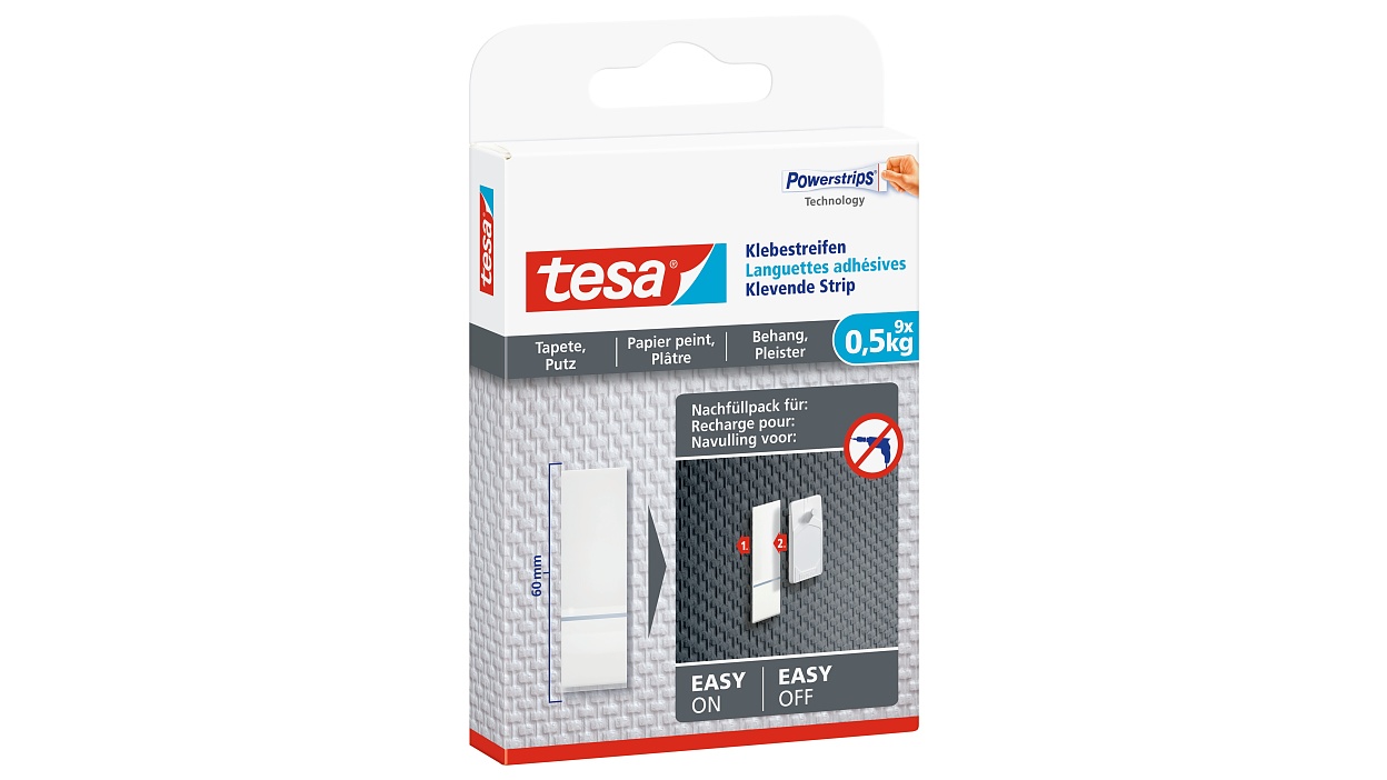 [en-en] tesa Smart Mounting System Adhesive Strips Wallpaper 0,5kg