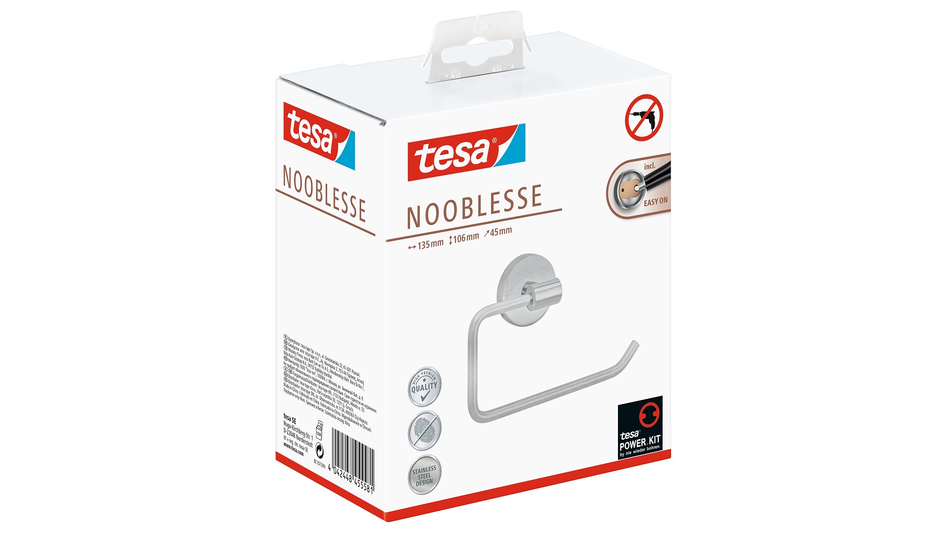 Noonext Toilettenpapierhalter Mit Ablage – Freistehend, Schwerer Boden (1,2 Kg), Edelstahl Gebürstet – 66 Cm Hoch